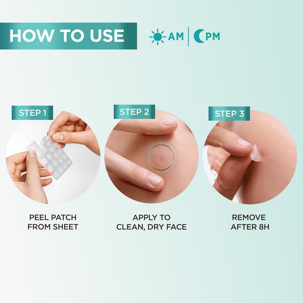 Garnier Blemish Patches, Hydrocolloid patches to reduce the appearance of spots in 8 hours, Ultra-thin & Invisible on all skin tones, Suitable For All Skin Types, Vegan Formula, 22 Patches