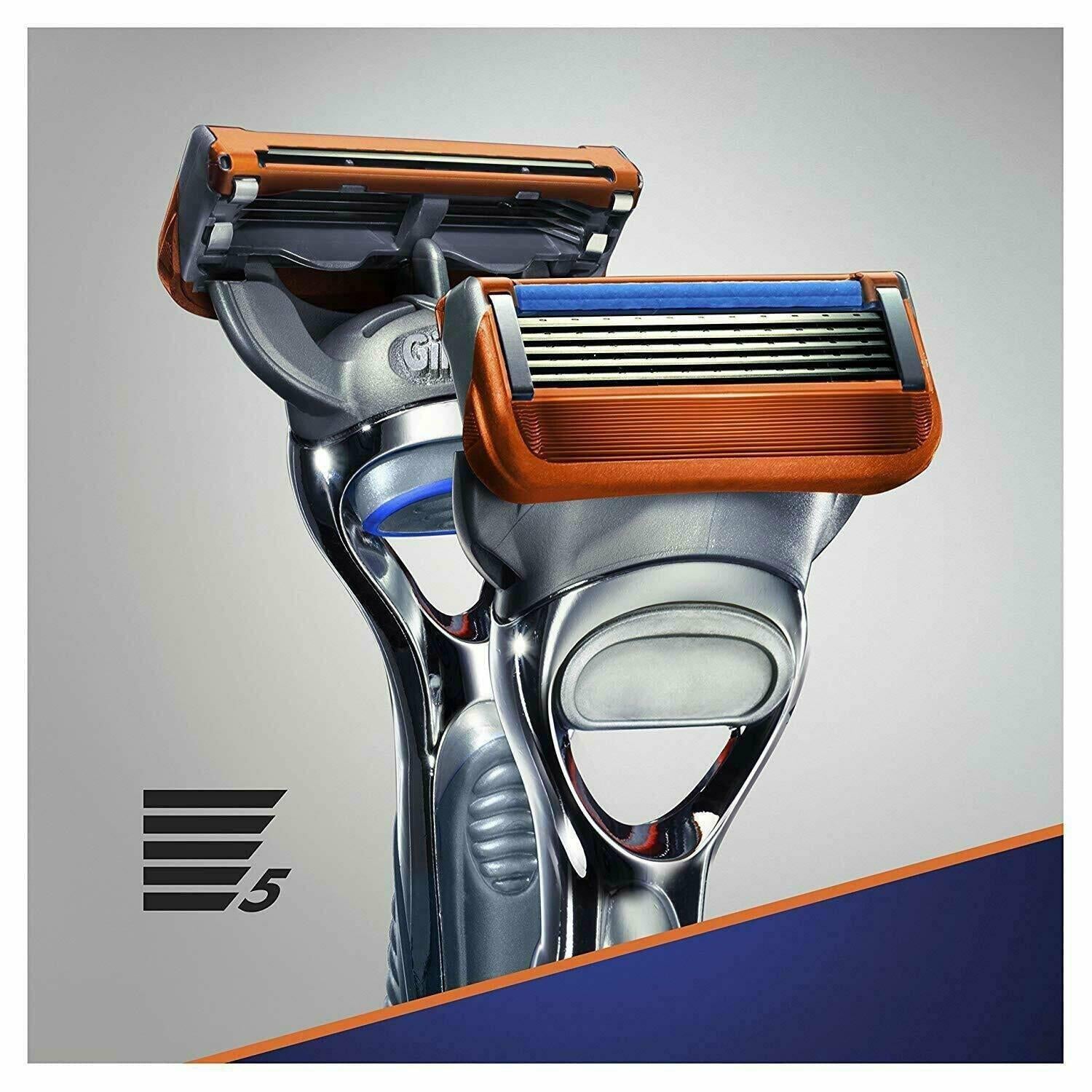 Gillette Fusion5 Razor Starter Pack with 4 Blades - Five-Blade Shave Technology
