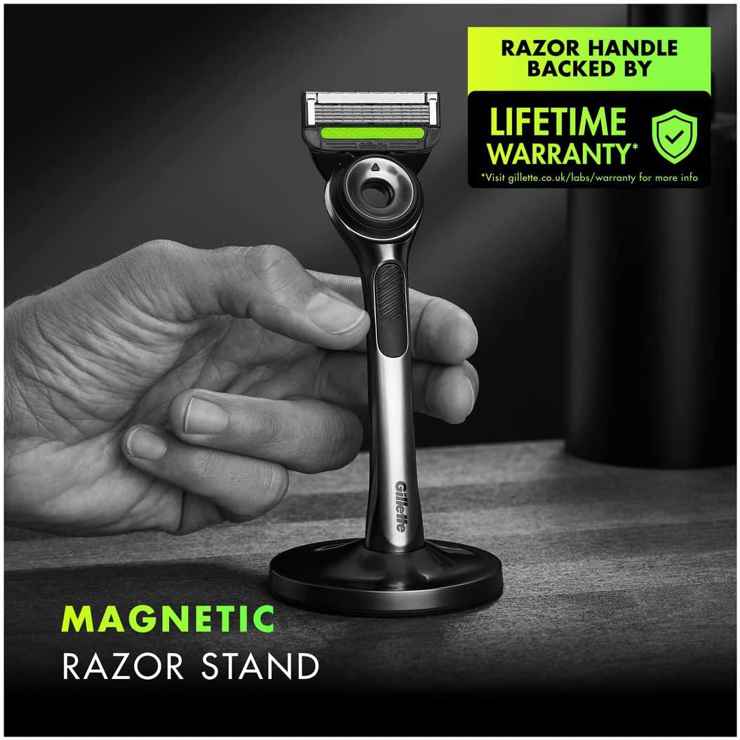 Gillette Labs Men's Razor + 1 Razor Blade Refill, with Exfoliating Bar, Includes Premium Magnetic Stand