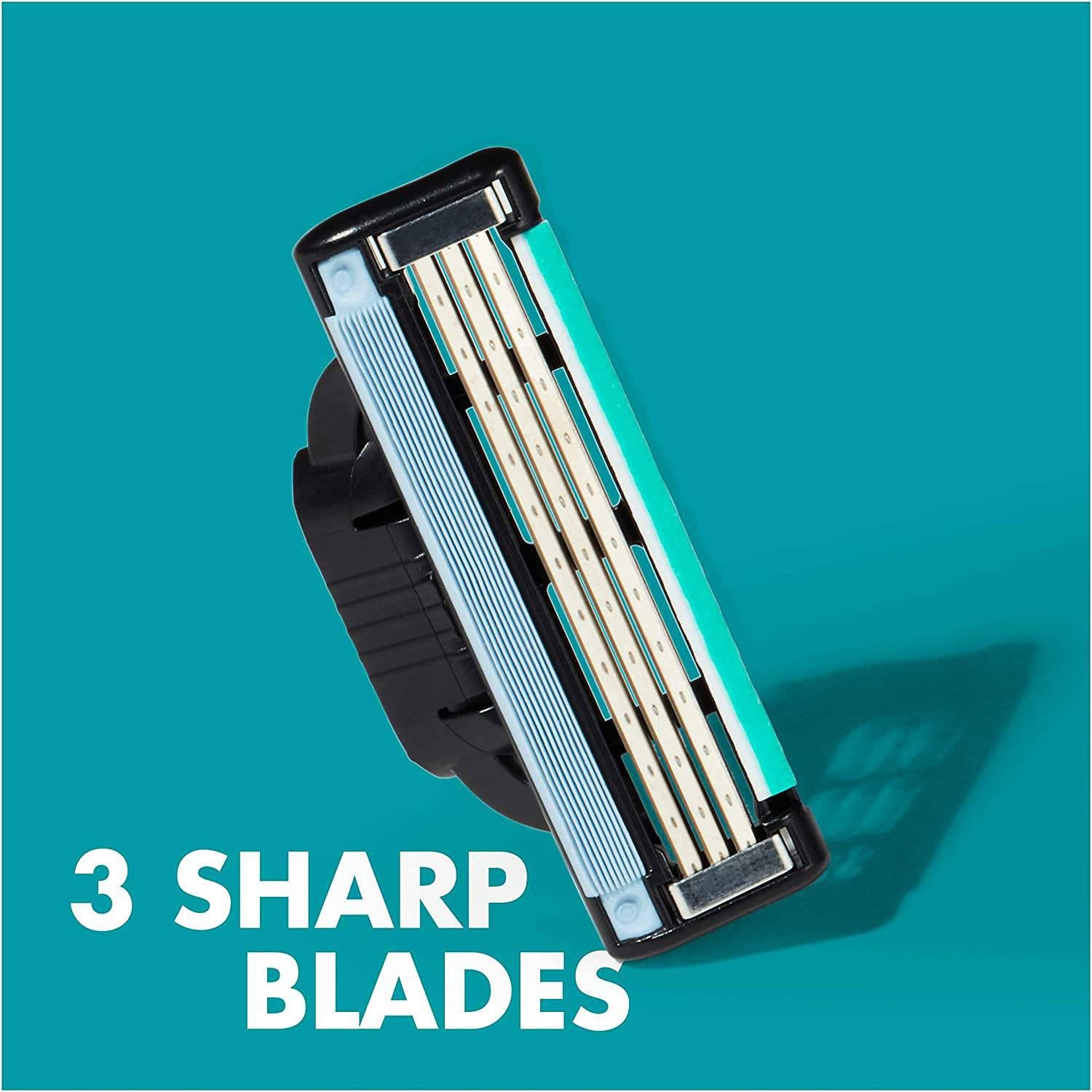 Gillette Mach3 Razor Big Blade Pack - Stronger-Than-Steel Blades - 12 Refills