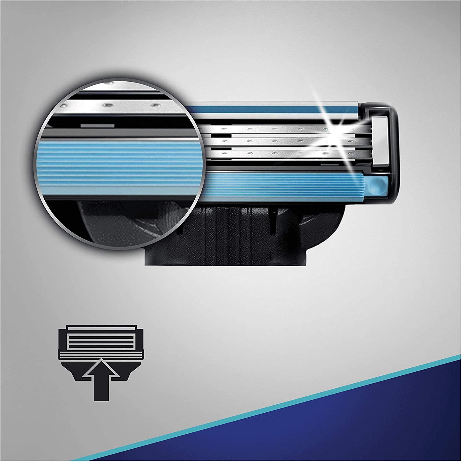 Gillette Mach3 Refill Razor Blades - with Anti-Friction Microfins - 4 Pack