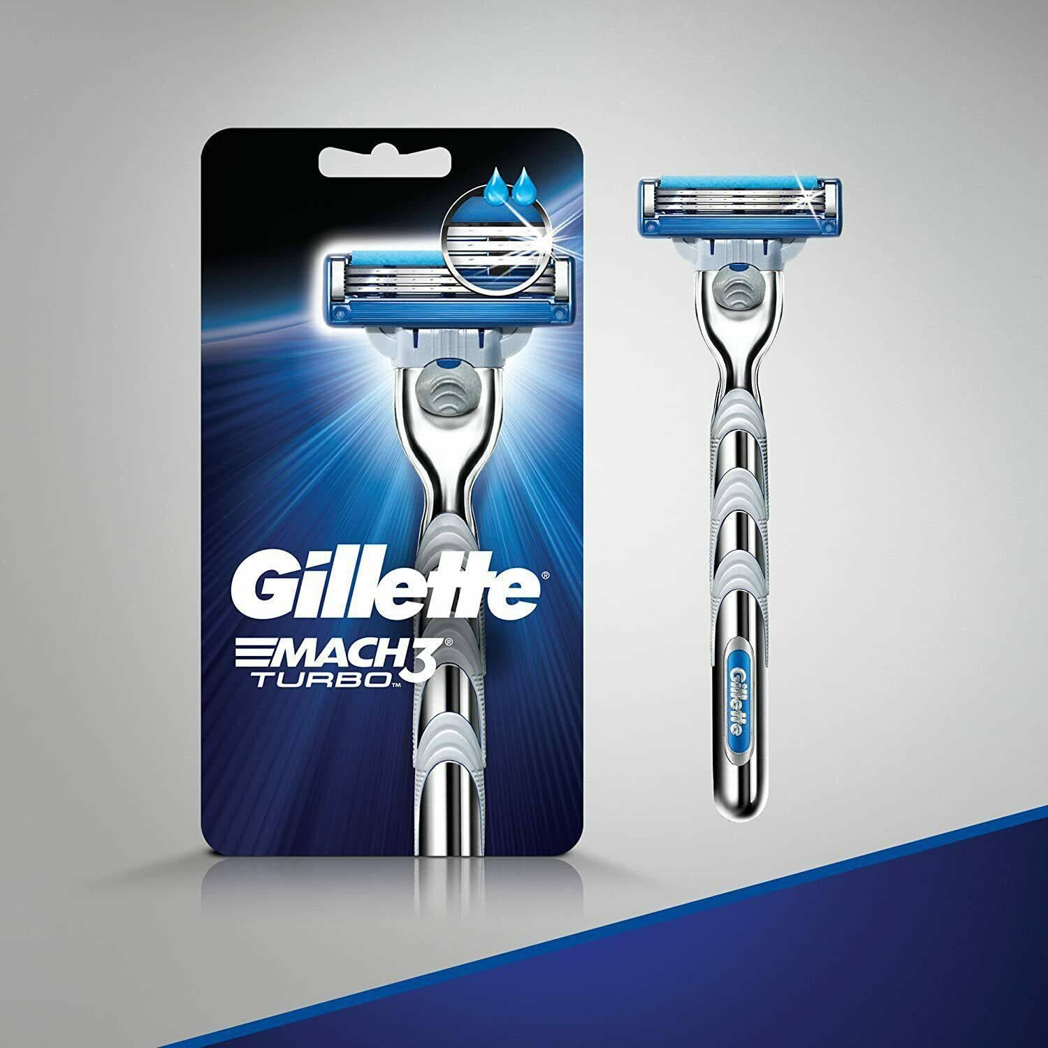 Gillette Mach3 Turbo Men's Razor Starter Pack with 4 Refills - Turbo Blades