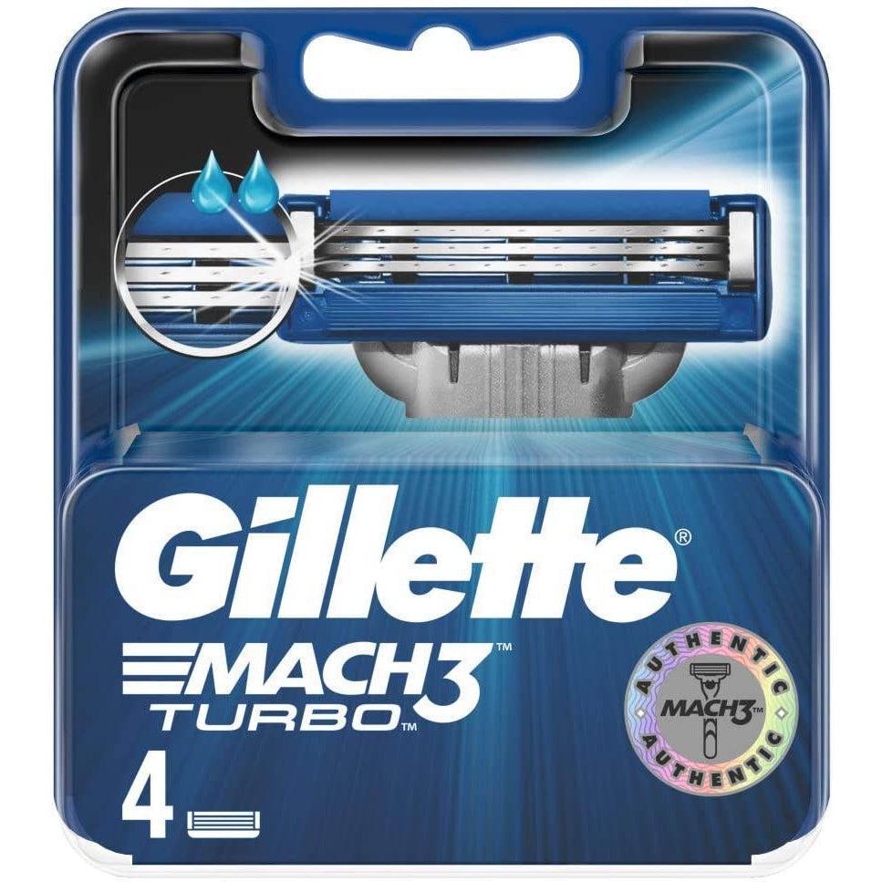 Gillette Mach3 Turbo Razor Blade Cartridges - 4 Pack