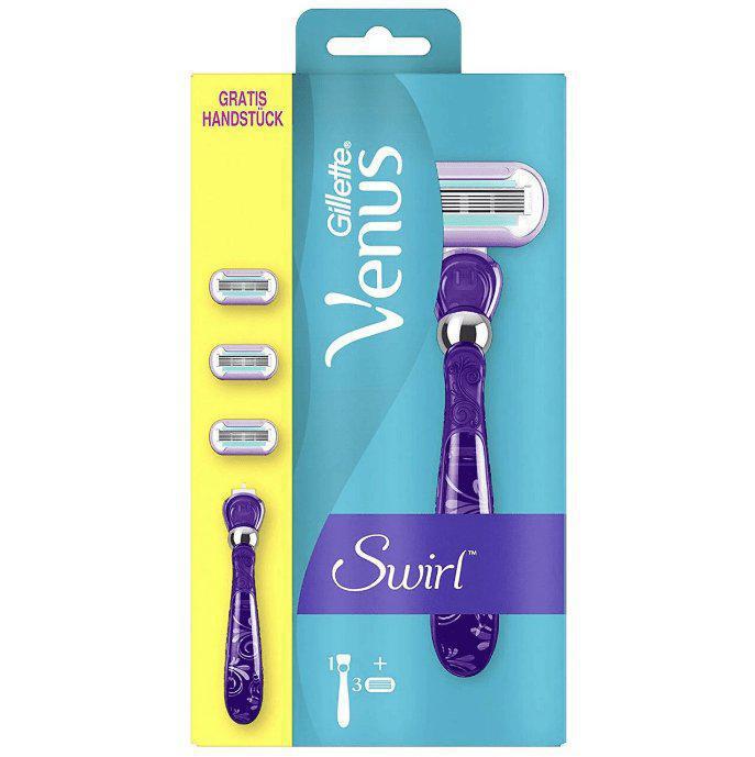 Gillette Venus Extra Smooth Swirl Razor with 3 Blades Pack - Moisture Glide