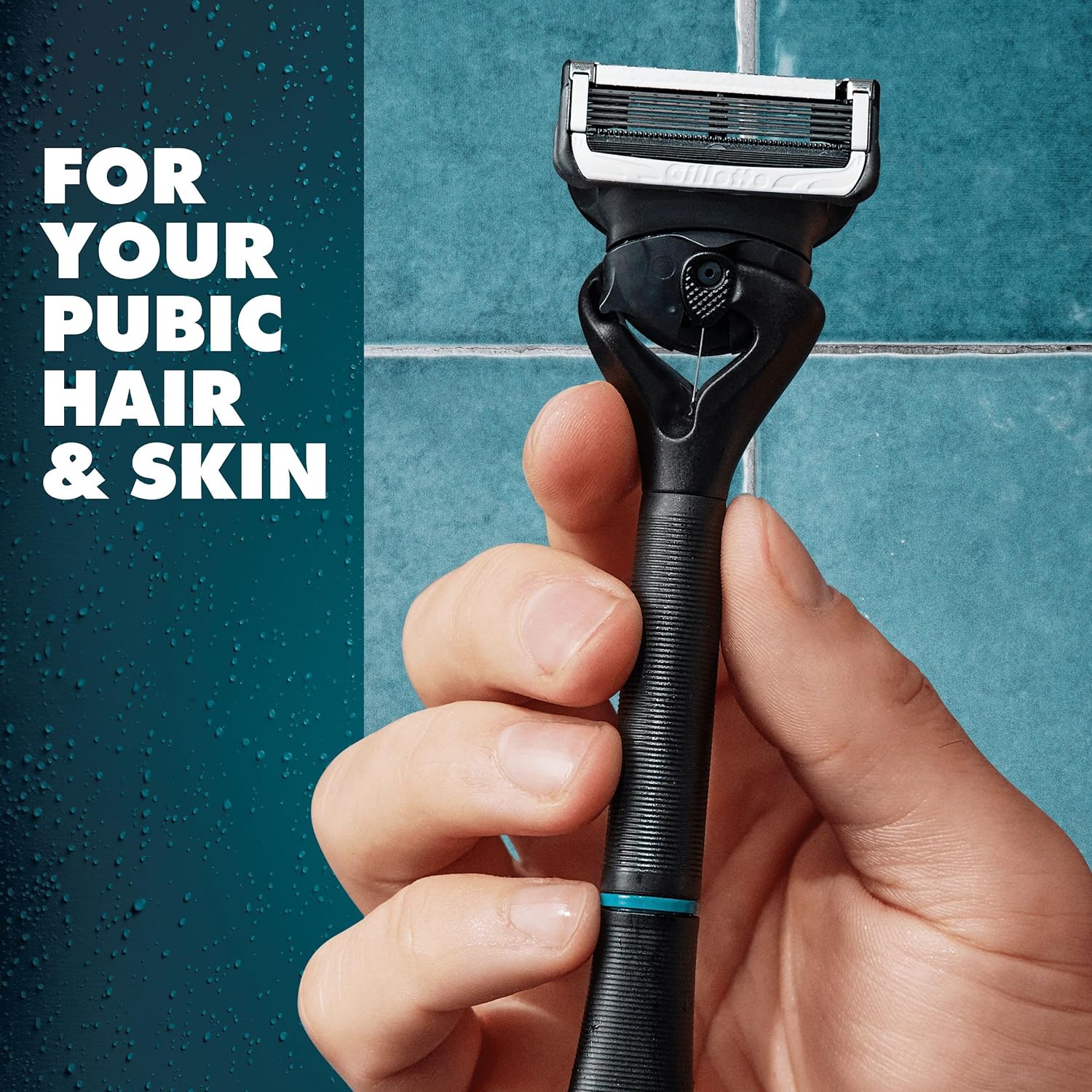 Gillette Intimate Razor for Men, Razor for Pubic Hair, Gentle and Easy to Use, 1 Handle + 1 Razor Blade Refill