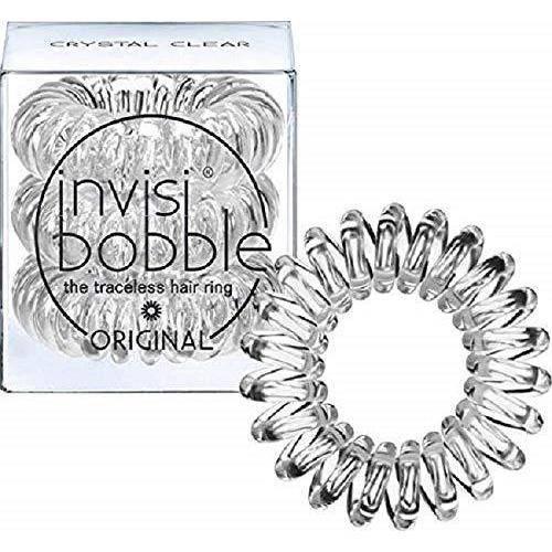Invisibobble ORIGINAL Hair Ties, Crystal Clear, 3 Pack - Traceless, Strong Hold, Waterproof - Suitable for All Hair Types