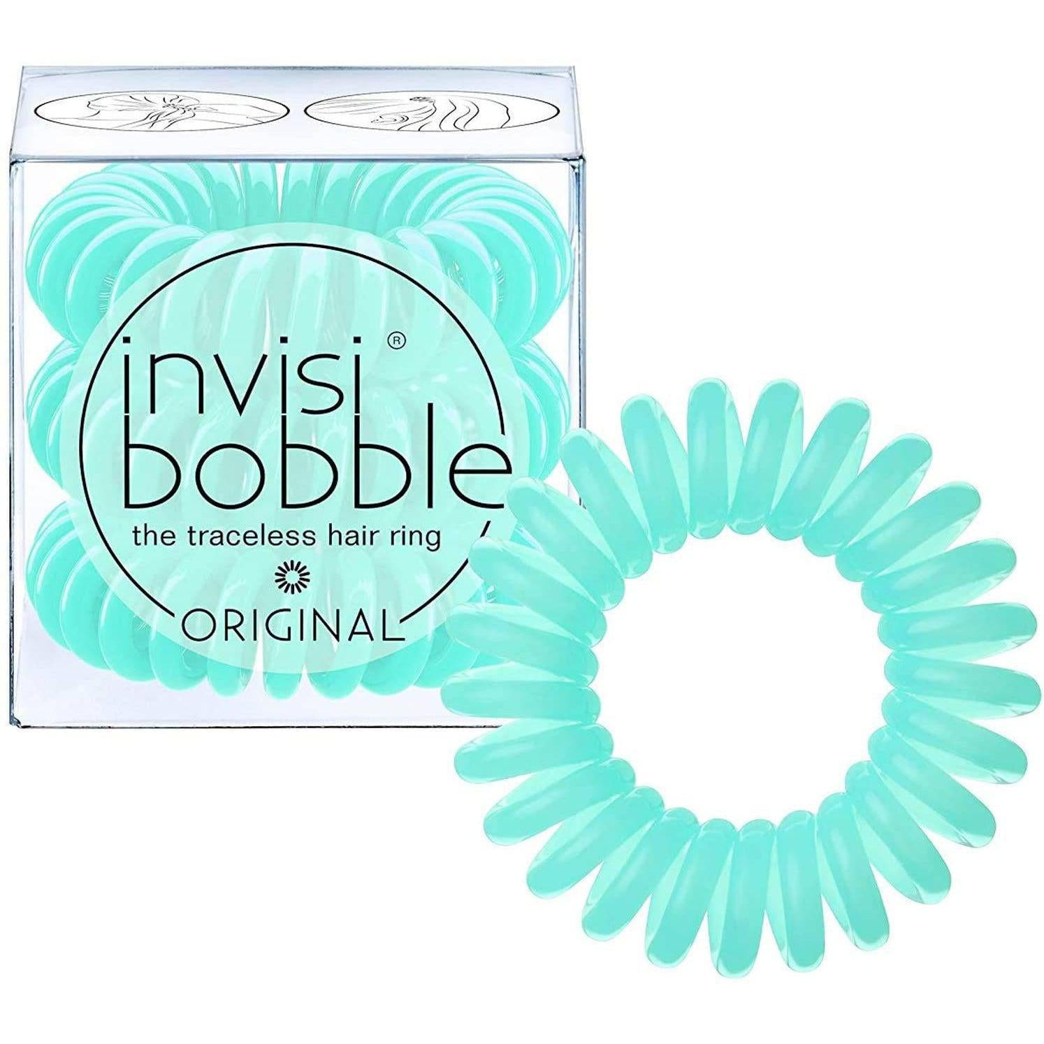 Invisibobble ORIGINAL Hair Ties, Mint To Be, 3 Pack - Traceless, Strong Hold, Waterproof - Suitable for All Hair Types