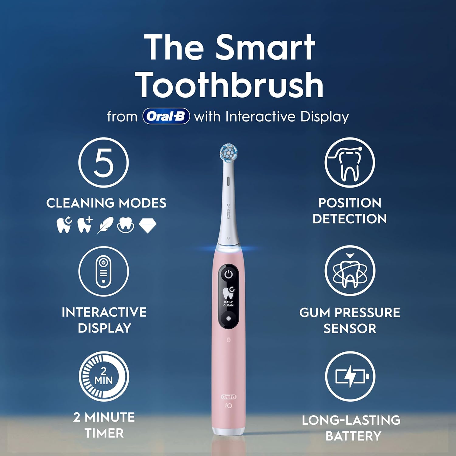 Oral-B iO 5 Electric Toothbrush, with Revolutionary Magnetic Technology - Blush Pink