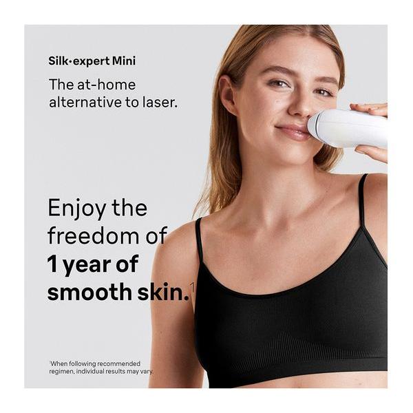 Braun IPL Silk-expert Mini, At Home Hair Removal, PL1114, Permanent Visible Hair Removal, - White