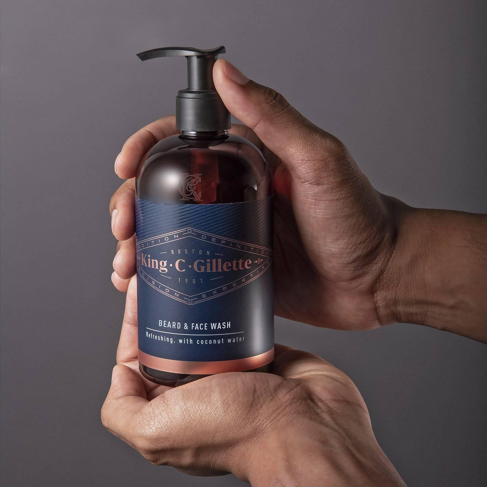 King C. Gillette Beard Shampoo and Face Wash - Removes Dirt and Oil - 350ml