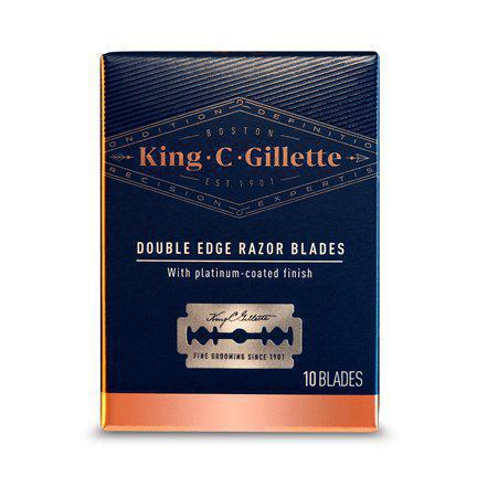 King C. Gillette Double Edge Razor Blades - Anti-Friction Coating - Pack of 10