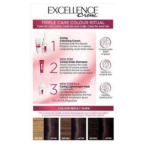 L'oreal Excellence Crème '3 Darkest Brown 'Permanent Hair Dye - Triple Care