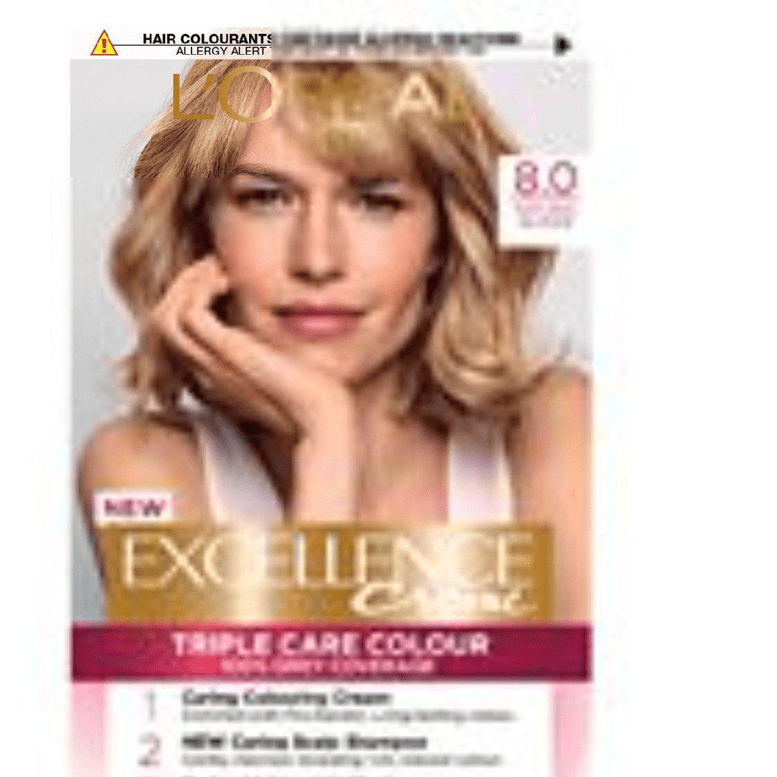 L'oreal Excellence Crème '8 Natural Blonde 'Permanent Hair Dye - Triple Care