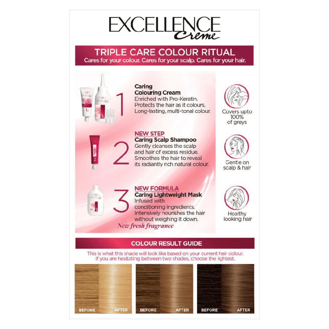 L'oreal Excellence Crème '9 Natural Light Blonde' Permanent Hair Dye - Triple Care