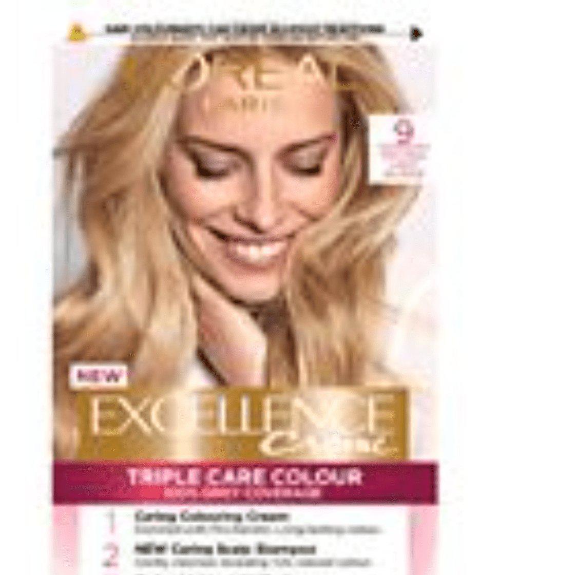 L'oreal Excellence Crème '9 Natural Light Blonde' Permanent Hair Dye - Triple Care