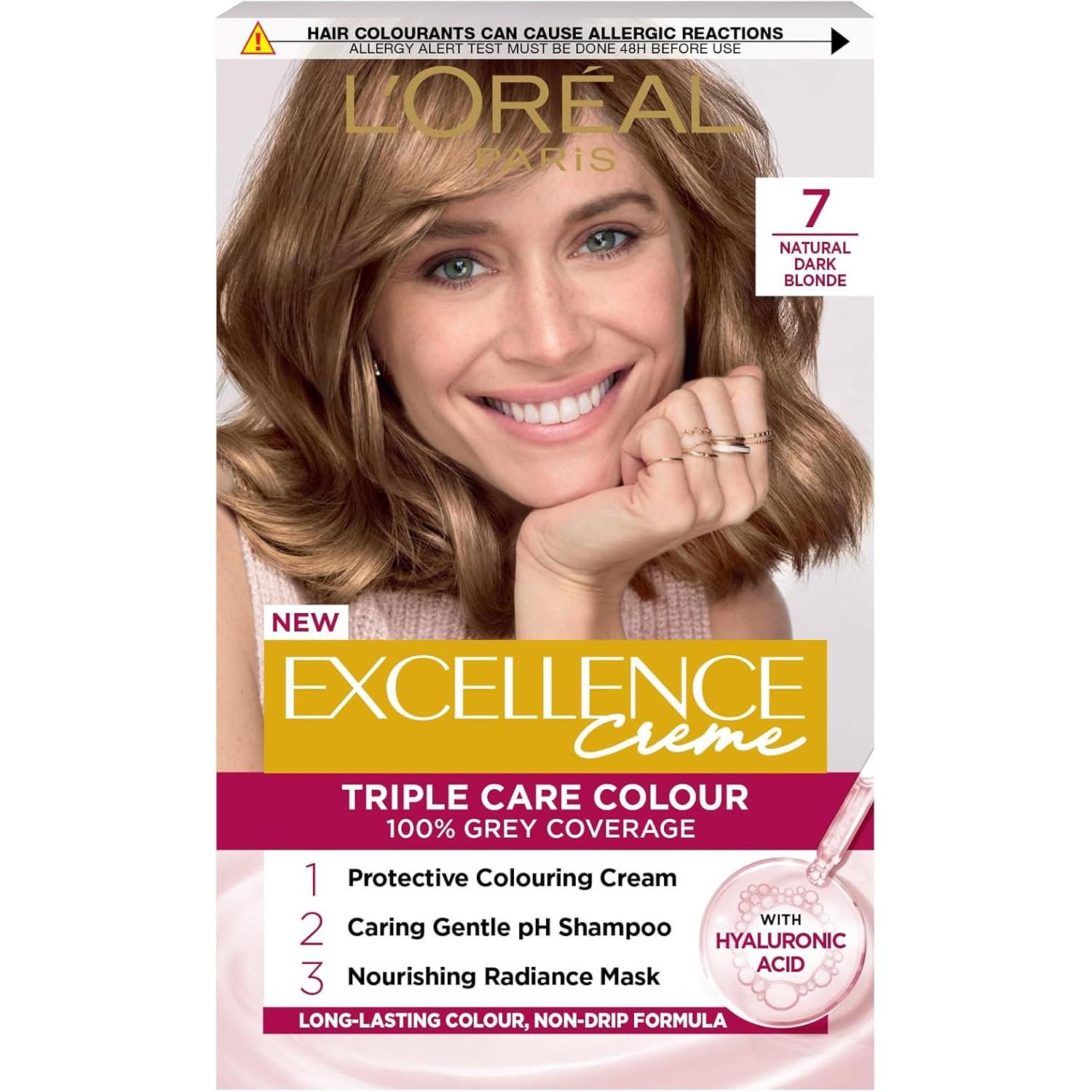 L'Oreal Paris Excellence Creme Hair Colour, Natural Dark Blonde (Number 7)
