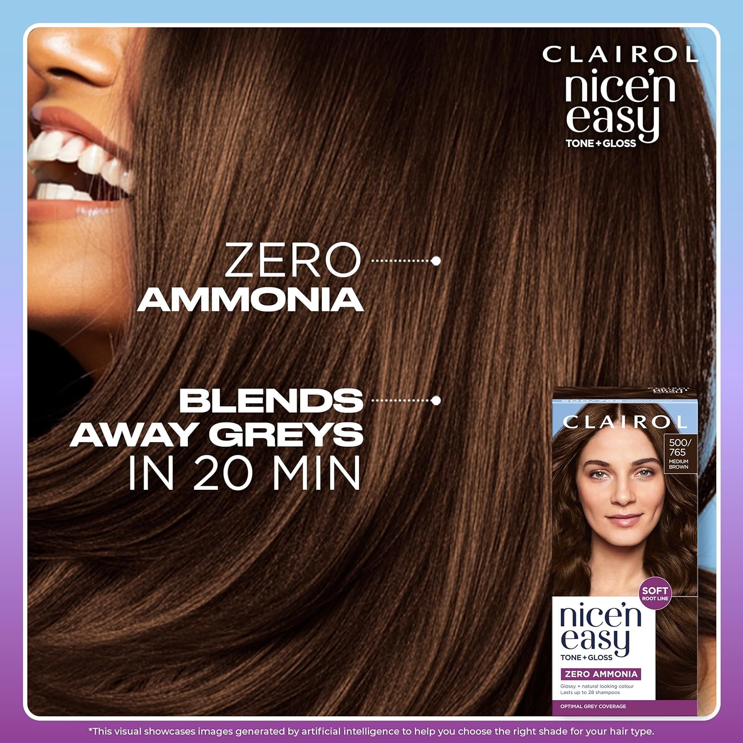 Clairol Nice'n Easy Tone+Gloss Semi Permanent Hair Dye - 500/765 Medium Brown