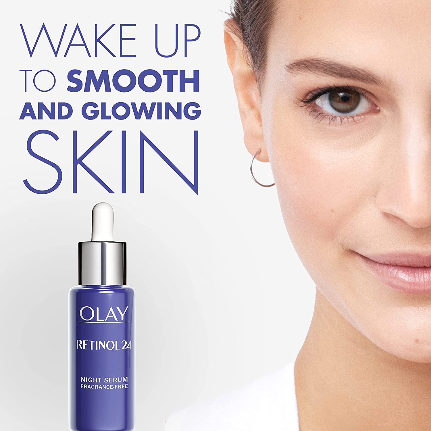 Olay Retinol Serum For Face, 24 Night Serum With Retinoid Complex + Vitamin B3, Fragrance Free, 40 ml