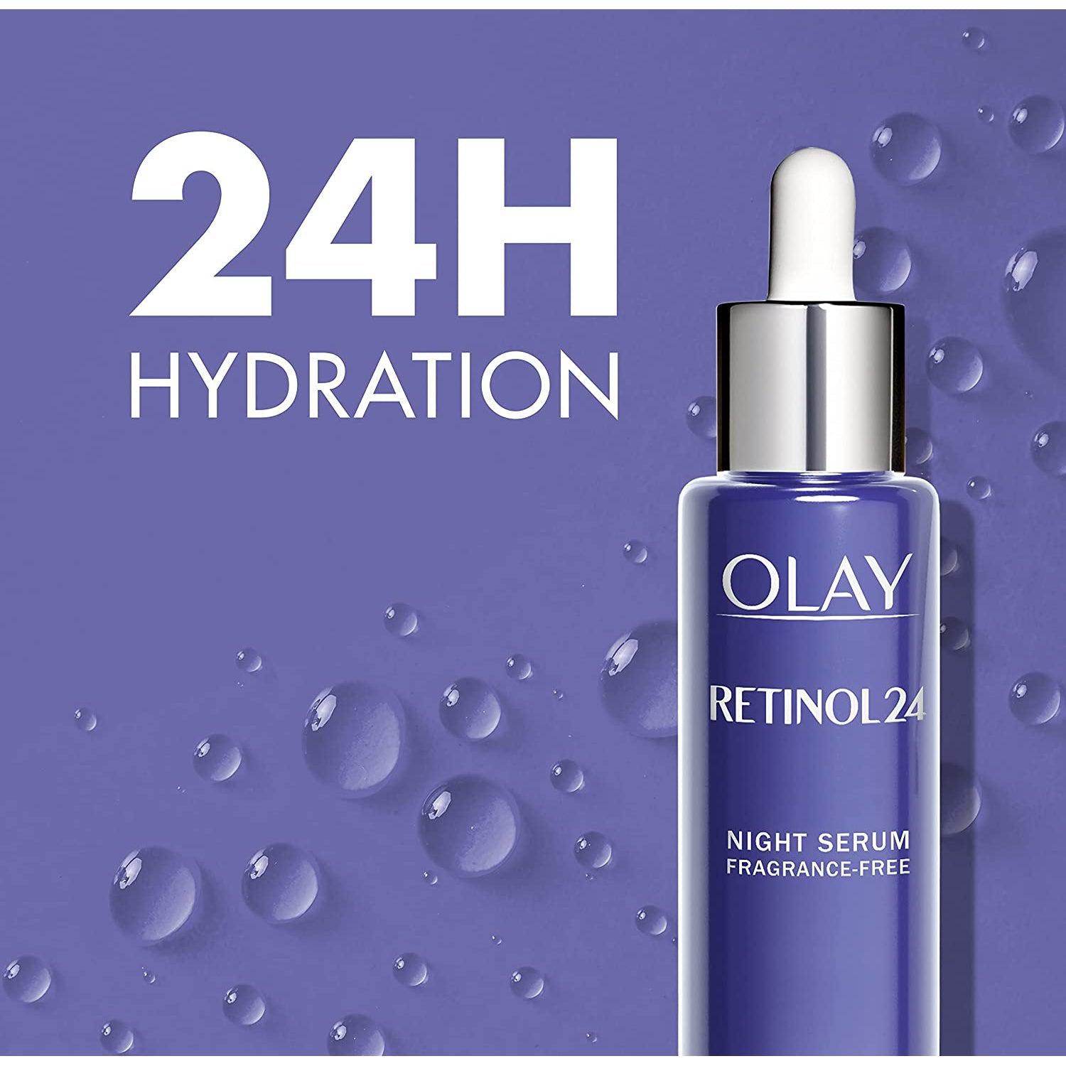 Olay Retinol Serum For Face, 24 Night Serum With Retinoid Complex + Vitamin B3, Fragrance Free, 40 ml