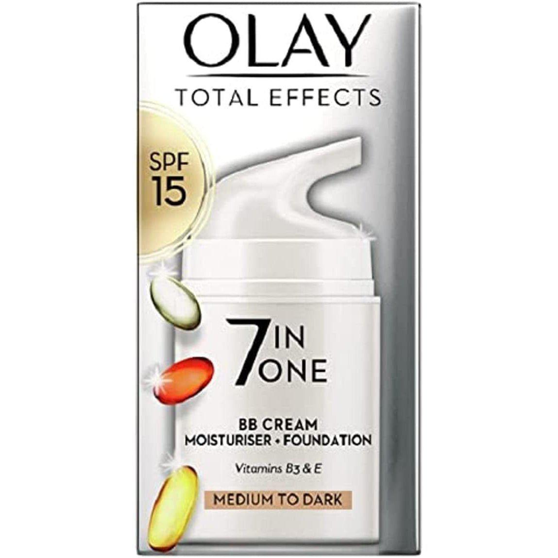 Olay Total Effects 7in1 BB Cream, Medium To Dark, Face Cream With SPF15 and Niacinamide, 50ml