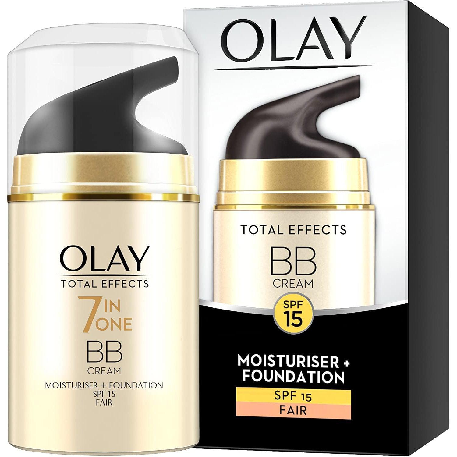 Olay Total Effects Touch of Foundation Anti-Ageing BB Day Moisturiser with Niacinamide, Vitamin C and E, Medium to Fair, 50 ml