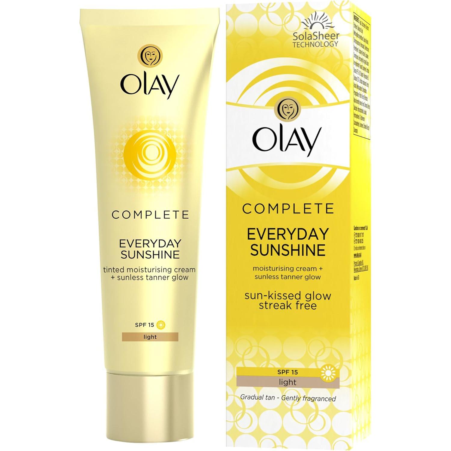 Olay Complete Everyday Sunshine Cream With Sunless Tanner SPF15 Light to Medium, 50 ml