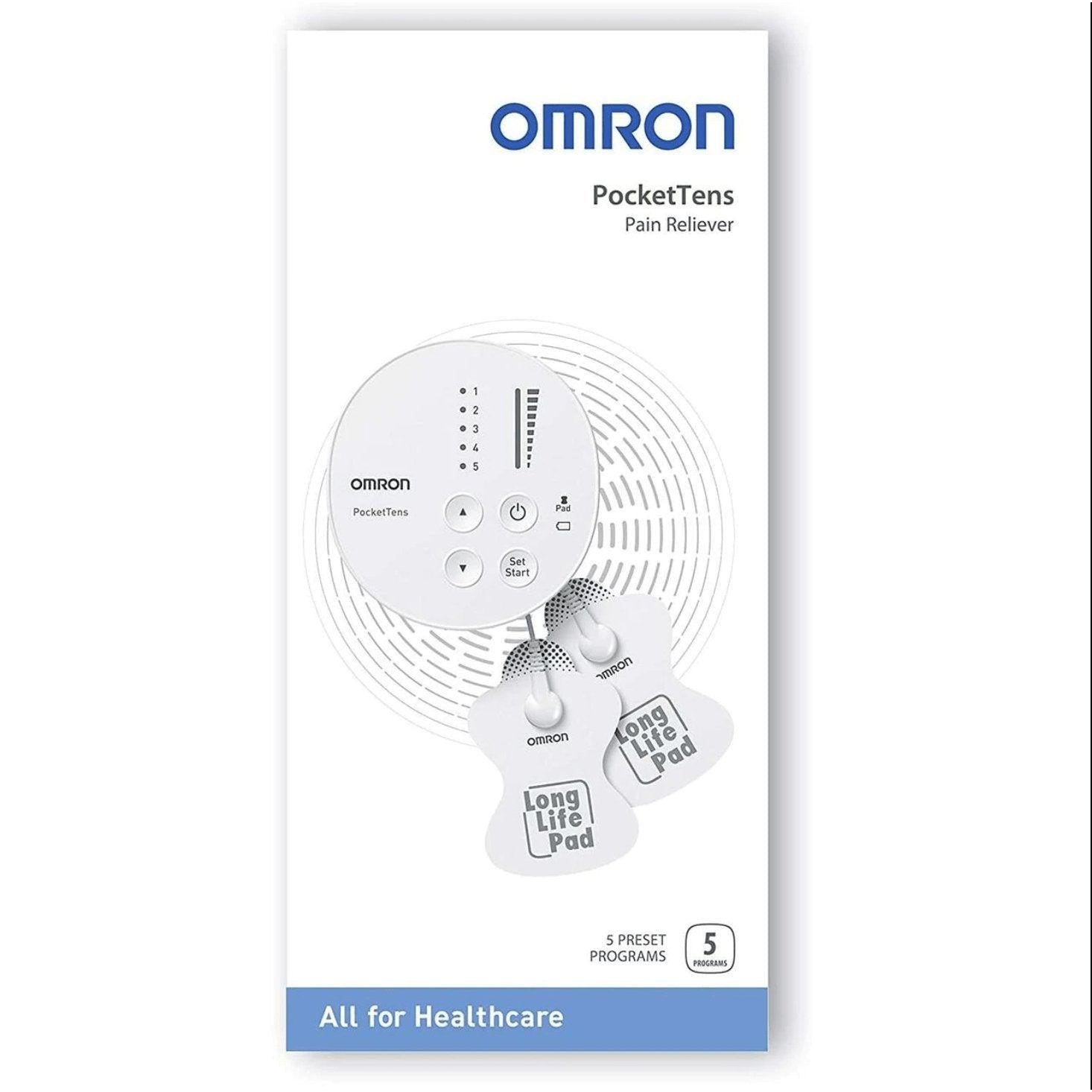 Omron Pocket Tens Digital Pain Relief Machine - Body Massager, Pre-Set Programs