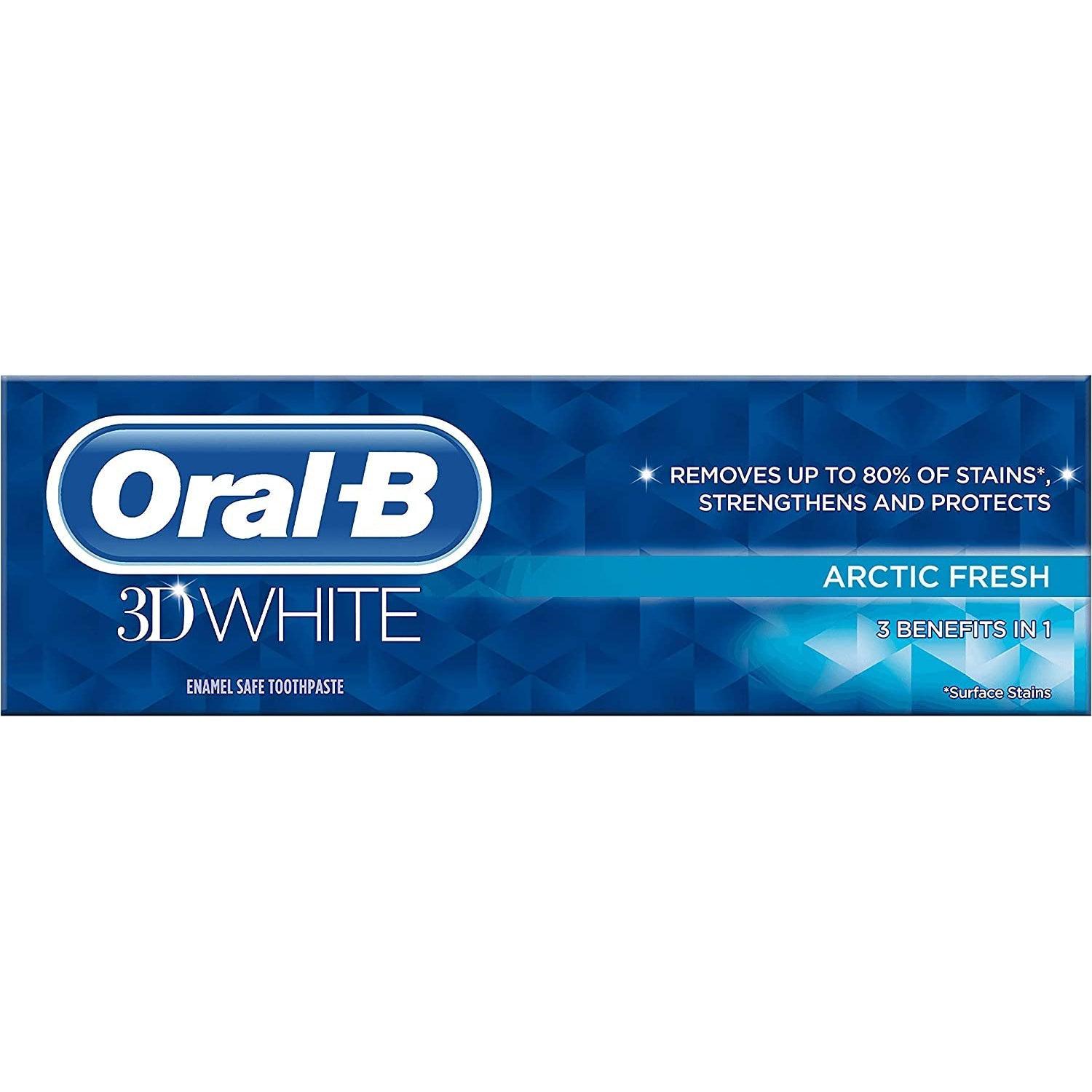 Oral-B 3D White Toothpaste, Arctic Fresh, 75ml - Clinically Proven