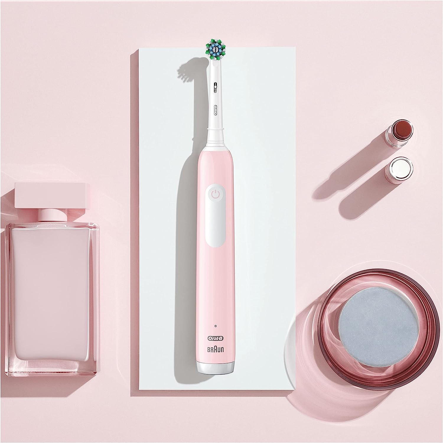 Oral-B Pro 1 Electric Toothbrush With 3D Cleaning, 1 Toothbrush Head & Travel Case, Gum Pressure Control, -Pink