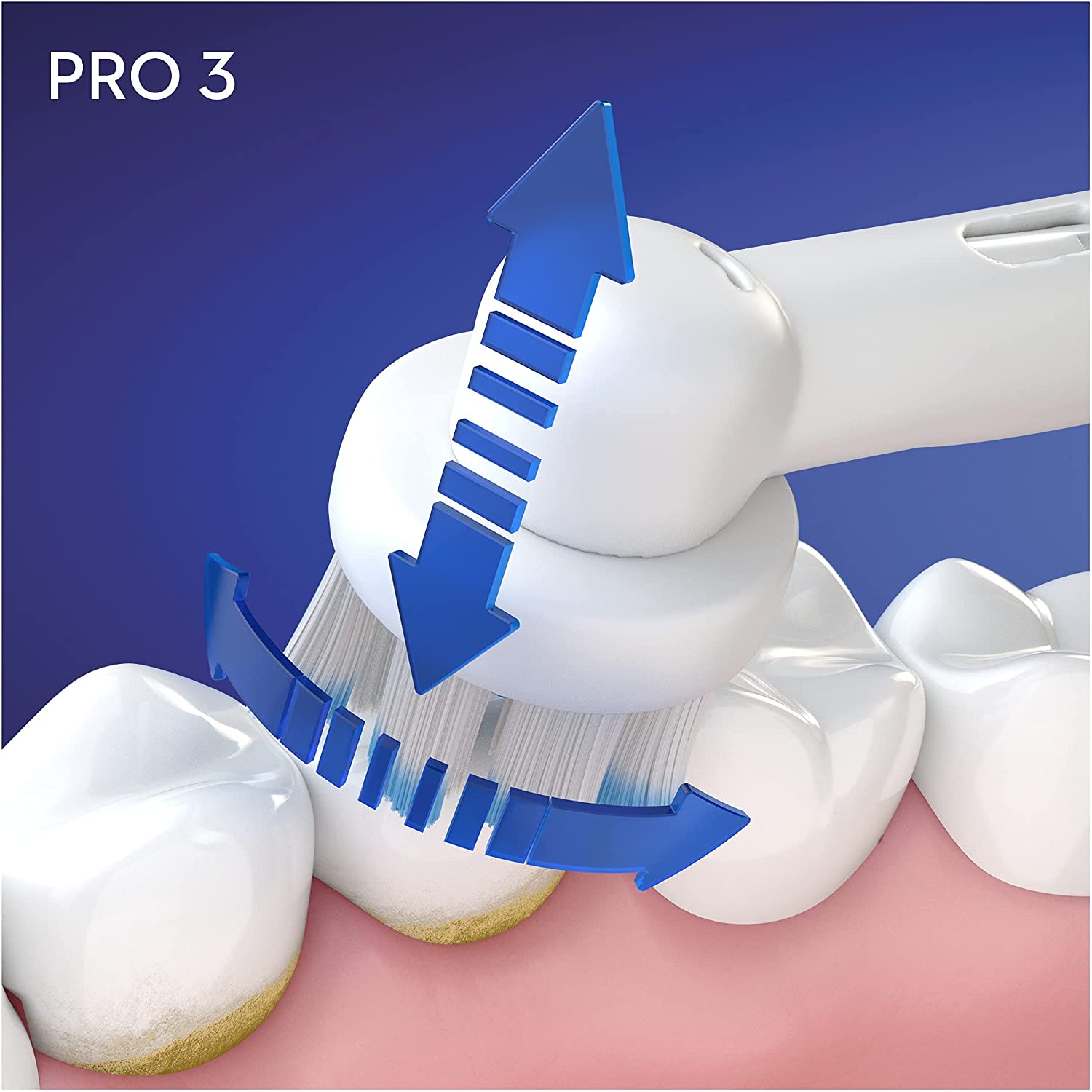Oral-B Pro 3 - 3500 - Pink Electric Toothbrush, 1 Handle with Visible Pressure Sensor, 1 Toothbrush Head, 1 Travel Case