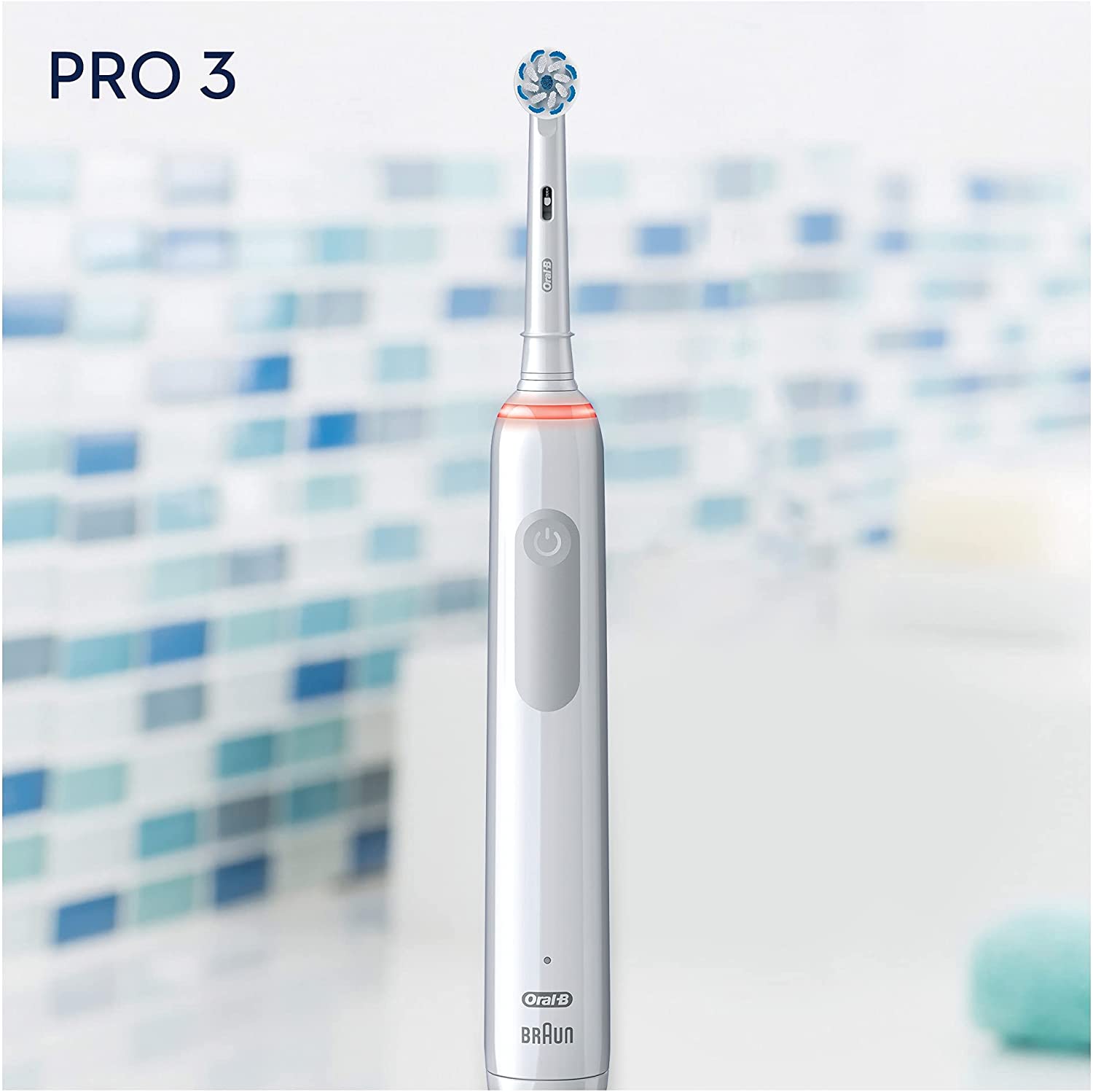 Oral-B Pro 3 Sensi Ultra Electric Toothbrush with Smart Pressure Sensor, 1 Toothbrush Head, 3 Modes with Teeth Whitening