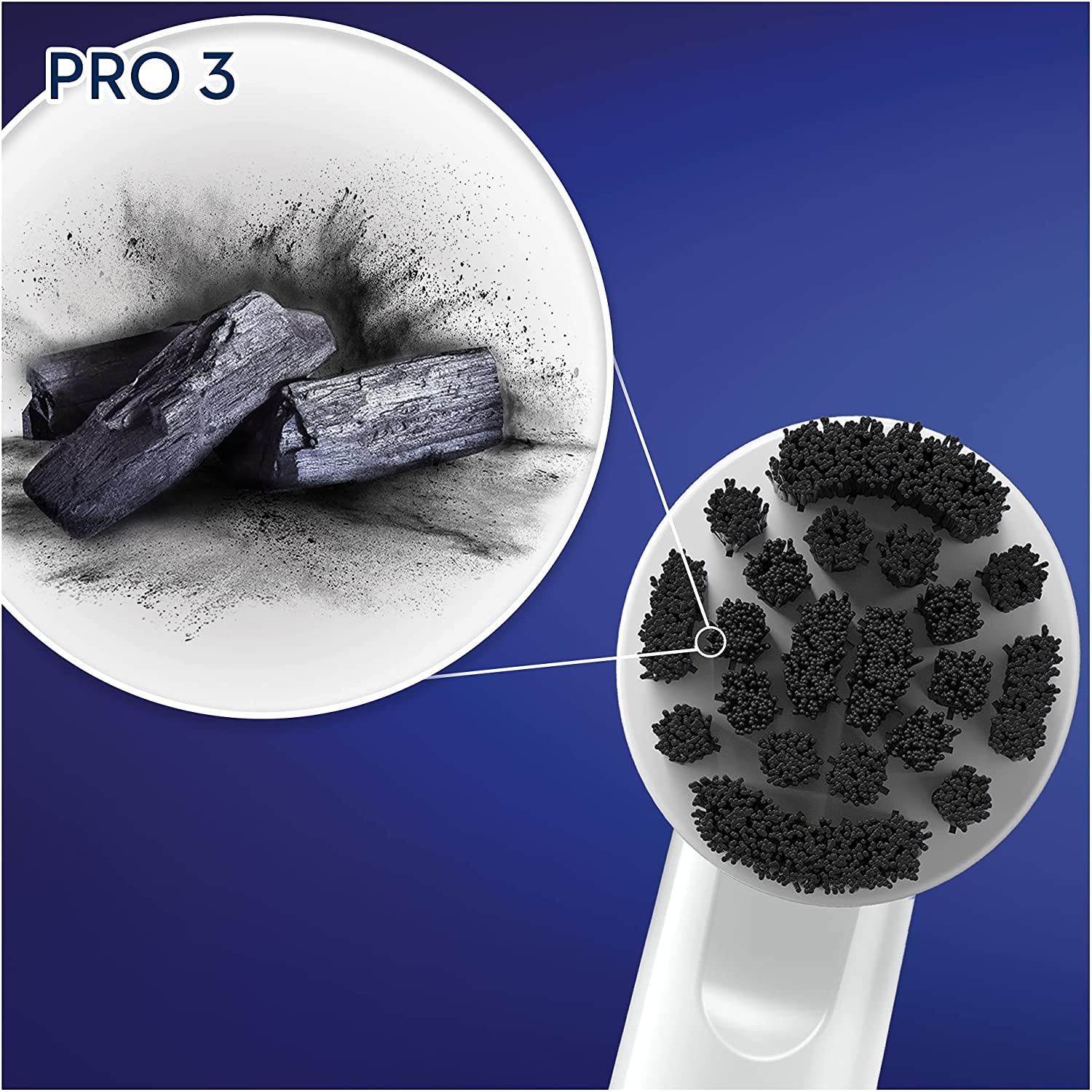 Oral-B Pure Clean Charcoal Toothbrush Heads 3 Pack