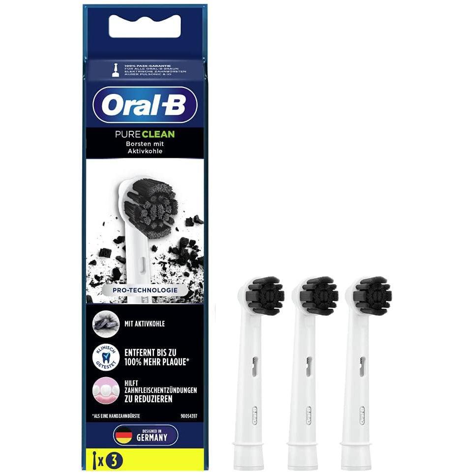 Oral-B Pure Clean Charcoal Toothbrush Heads 3 Pack