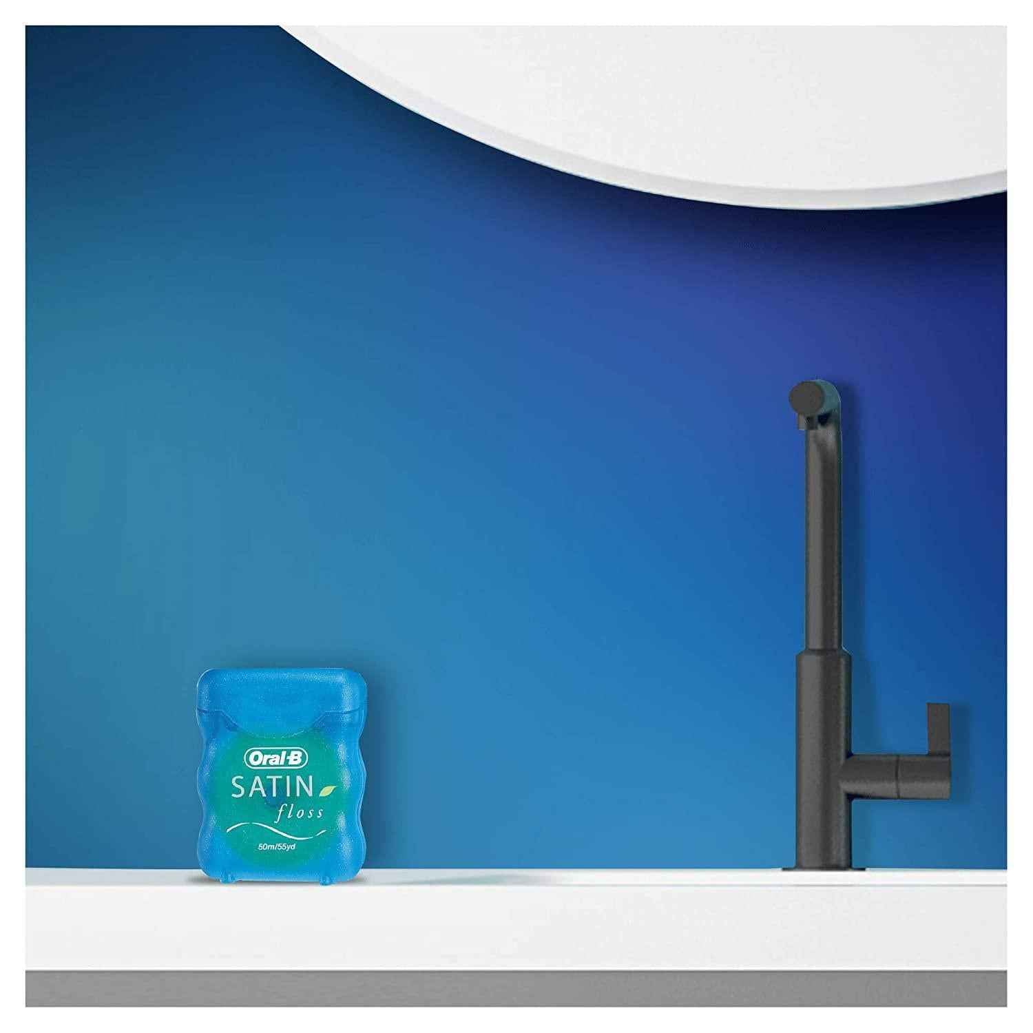 Oral-B Satin Floss Mint Dental Floss - Comfort Grip, Oval Shape - Mint, 25M