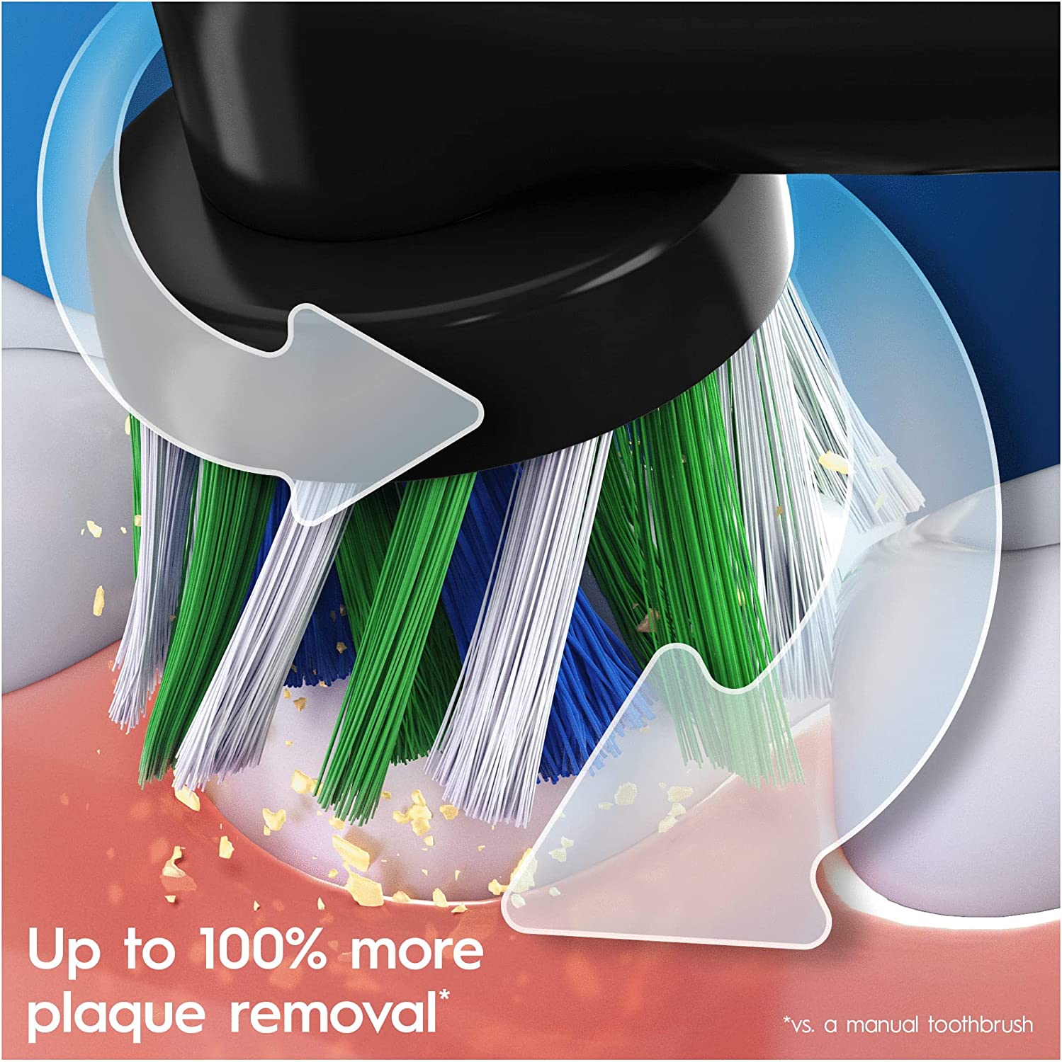 Oral-B Vitality Pro 2 x Electric Toothbrushes, 2 Toothbrush Heads, 3 Brushing Modes Including Sensitive Plus - Black & Purple