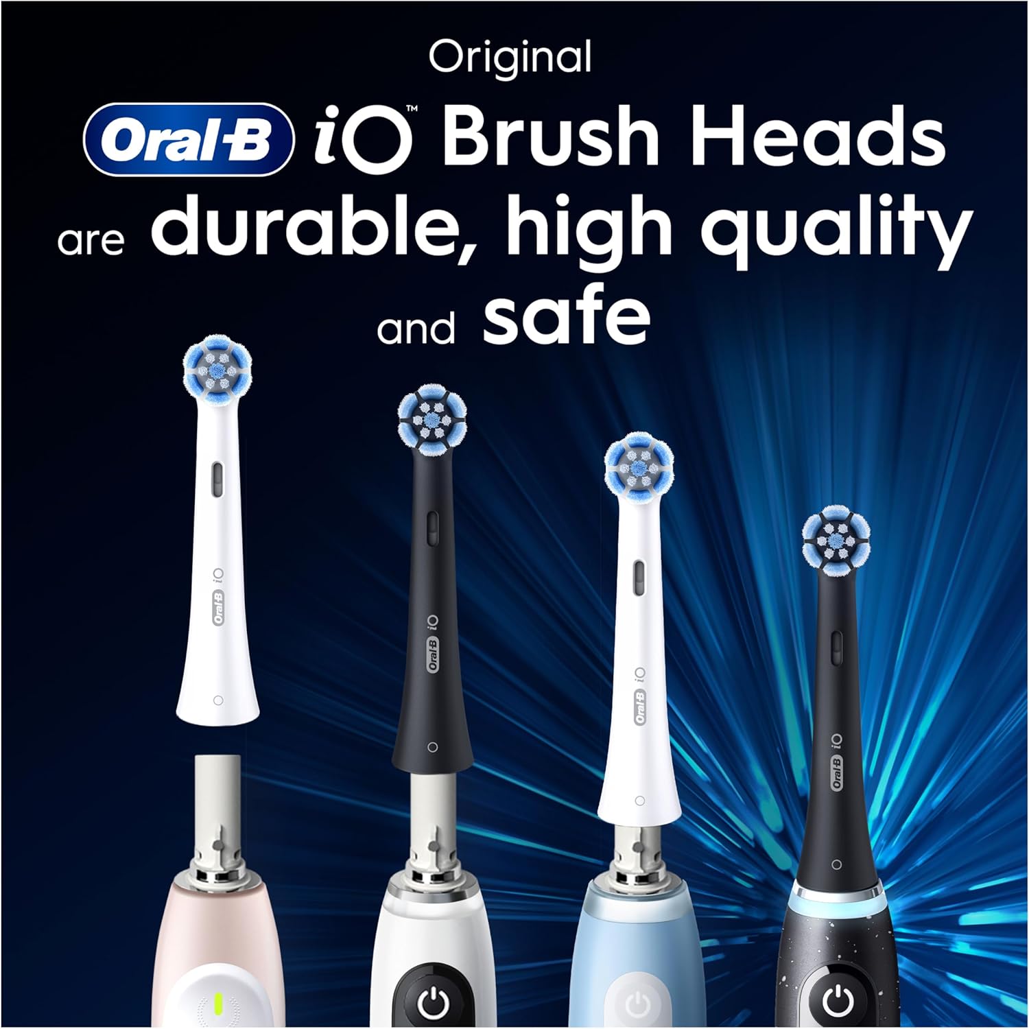 Oral-B iO 4pk Gentle Cleaning Toothbrush Heads , Soft Bristles for Sensitive Gums for Sensational Mouth Feeling - White