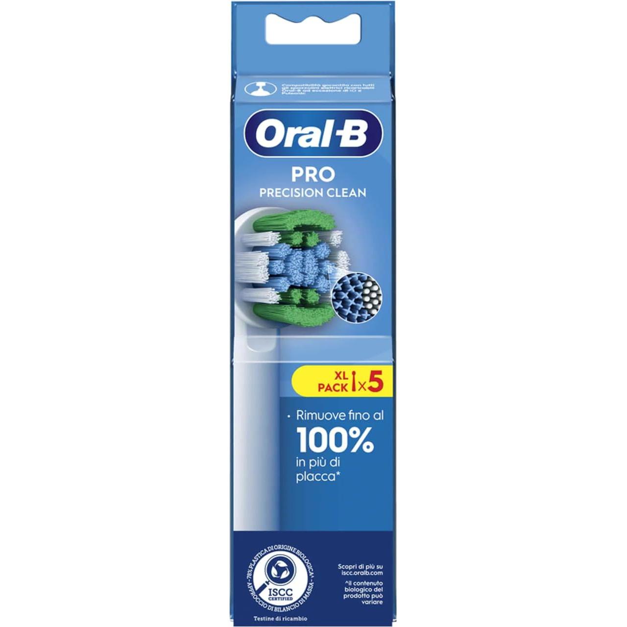 Oral-B Precision Clean Toothbrush Heads CleanMaximiser Bristles - White, 5 Pack