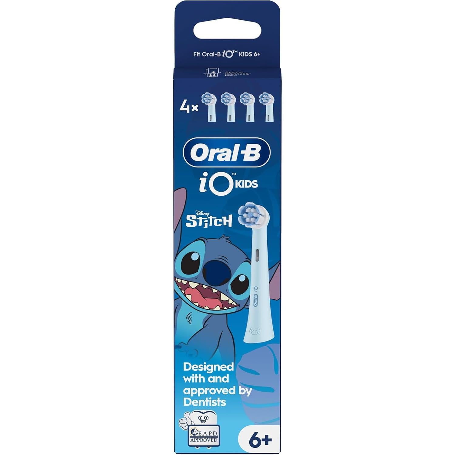 Oral-B iO Kids Marvel Stitch 4pk Electric Toothbrush Head for Age 6+, Gentle on Wobbly Teeth and Gums for Cleaner Teeth (Copy)