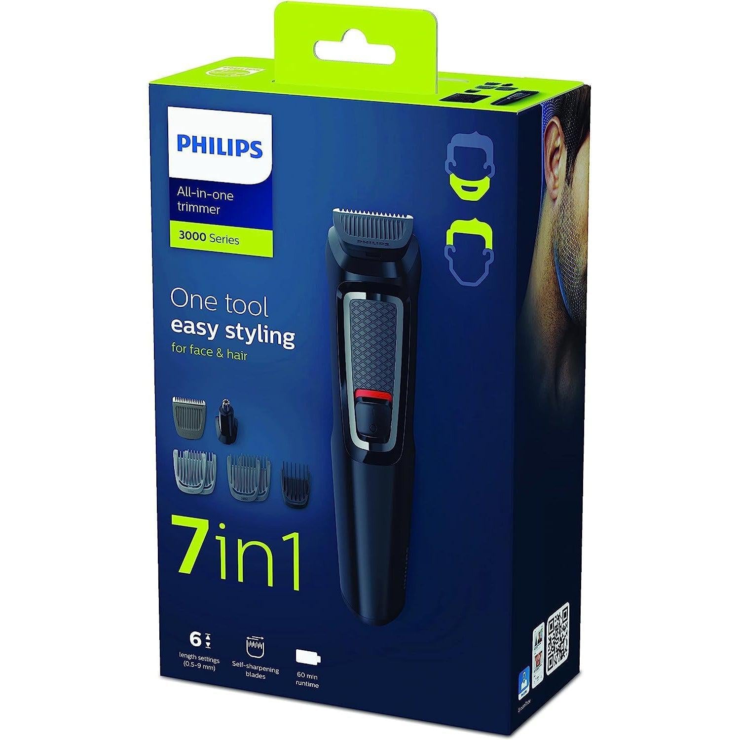 Philips 7-in-1 All-In-One Trimmer Series 3000 Grooming Kit Self-Sharpening Blades,-MG3720/33