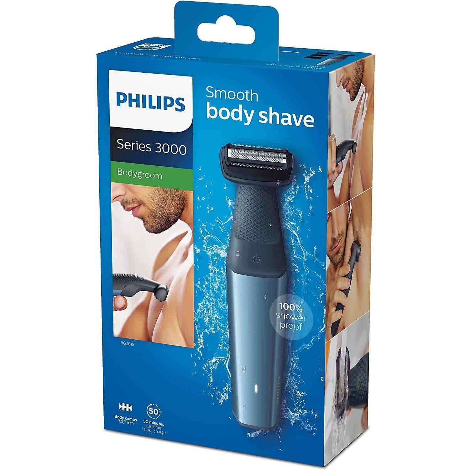 Philips BG3015/15 Series 3000 Showerproof Body Groomer - 3 Click-On Combs