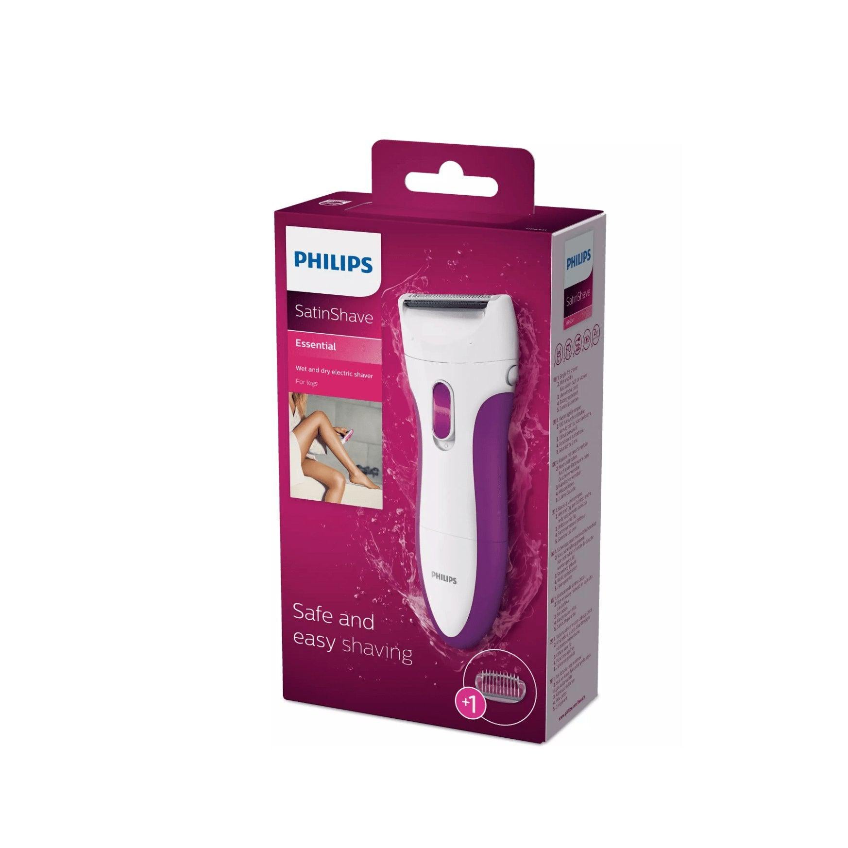 Philips HP6341/02 SatinShave Essential Wet and Dry Lady Shaver for Legs - Pink