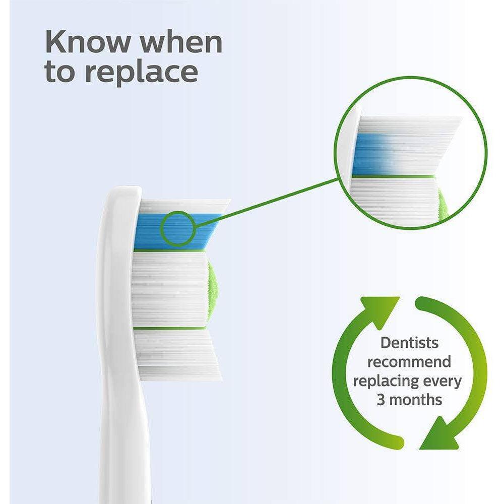 Philips HX6064/10 Sonicare W2 Optimal Brush Head - BrushSync - White, Pack of 4