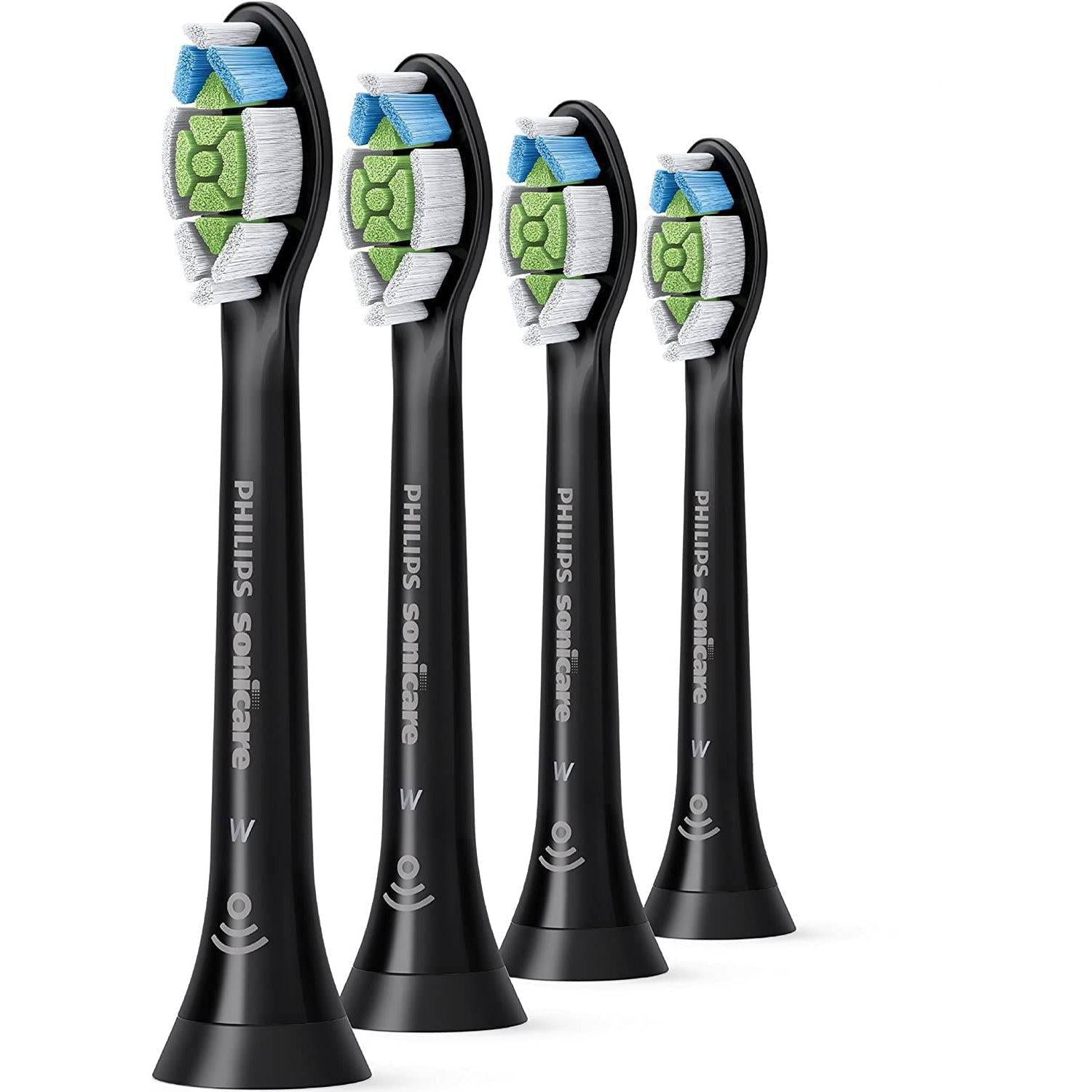 Philips HX6064/11 Sonicare W2 Optimal Brush Head - BrushSync - Black, Pack of 4