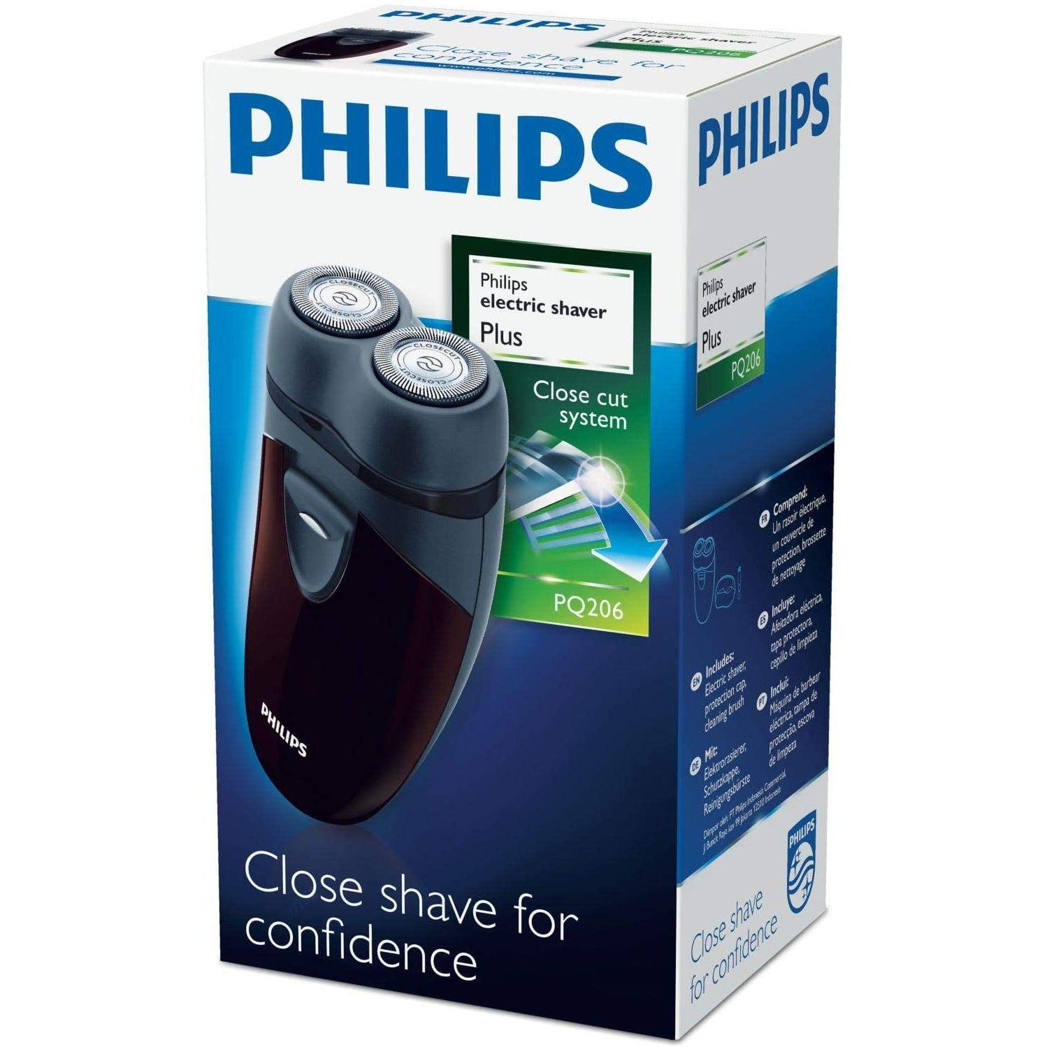 Philips Men's Electric Travel Shaver, Cordless, Battery-Powered - PQ206/18