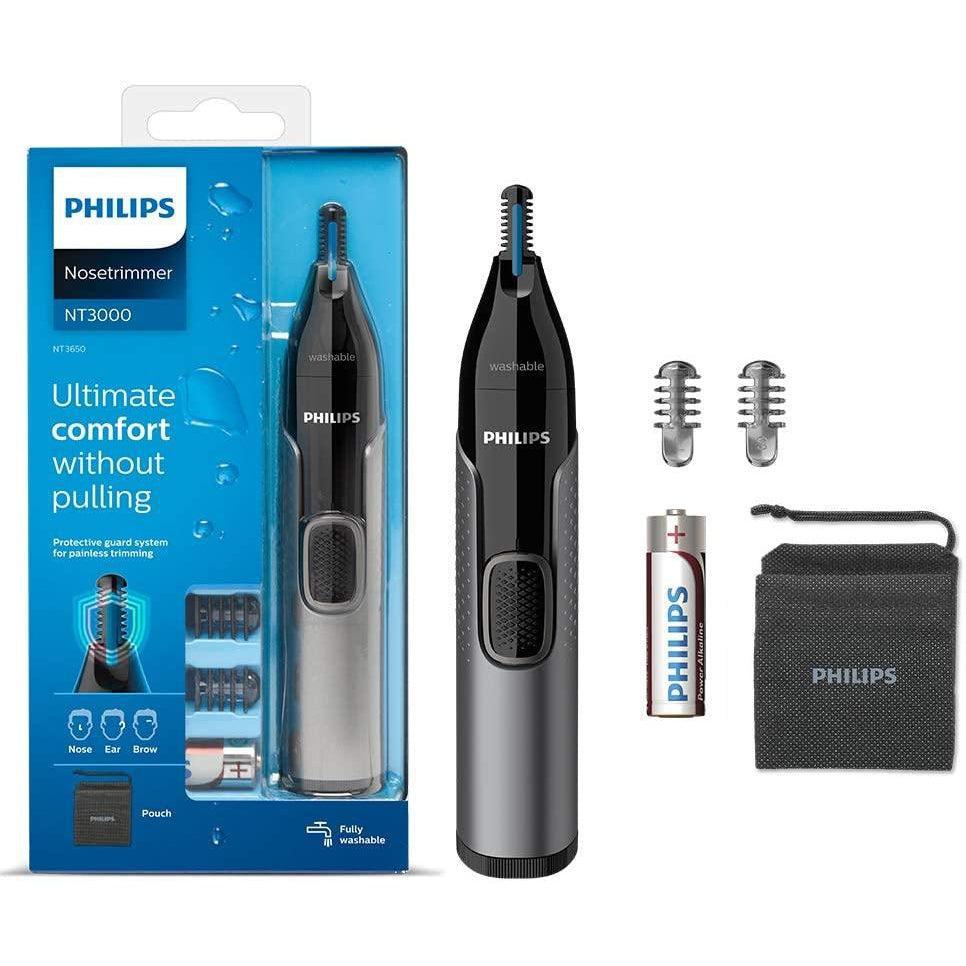 Philips Nose Hair Trimmer, Series 3000 Nose, Ear and Eyebrow Trimmer, Battery-Operated,NT3650/16