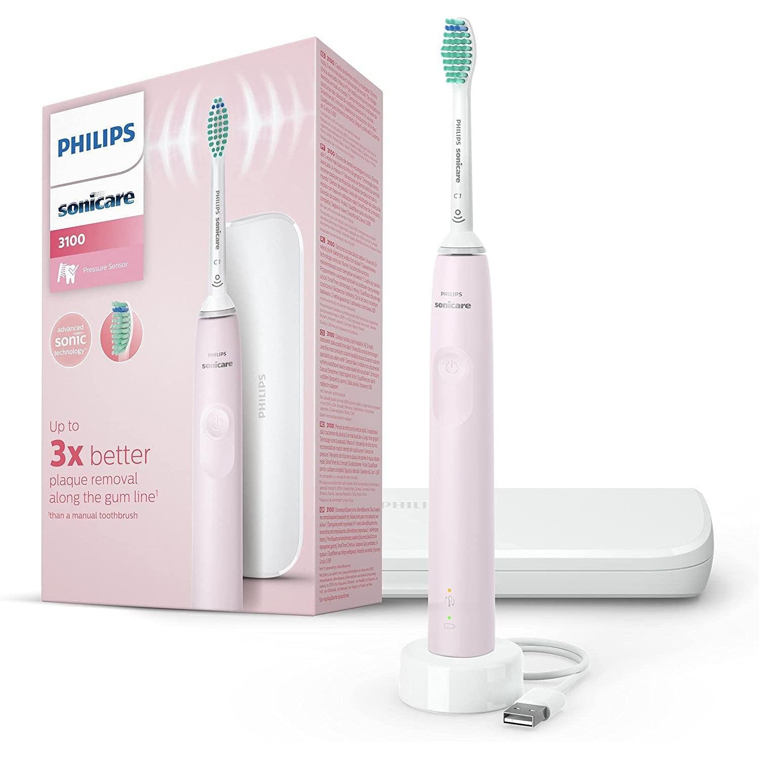 Philips Sonic Electric Toothbrush 3100 Series HX3673/11, Sugar Rose