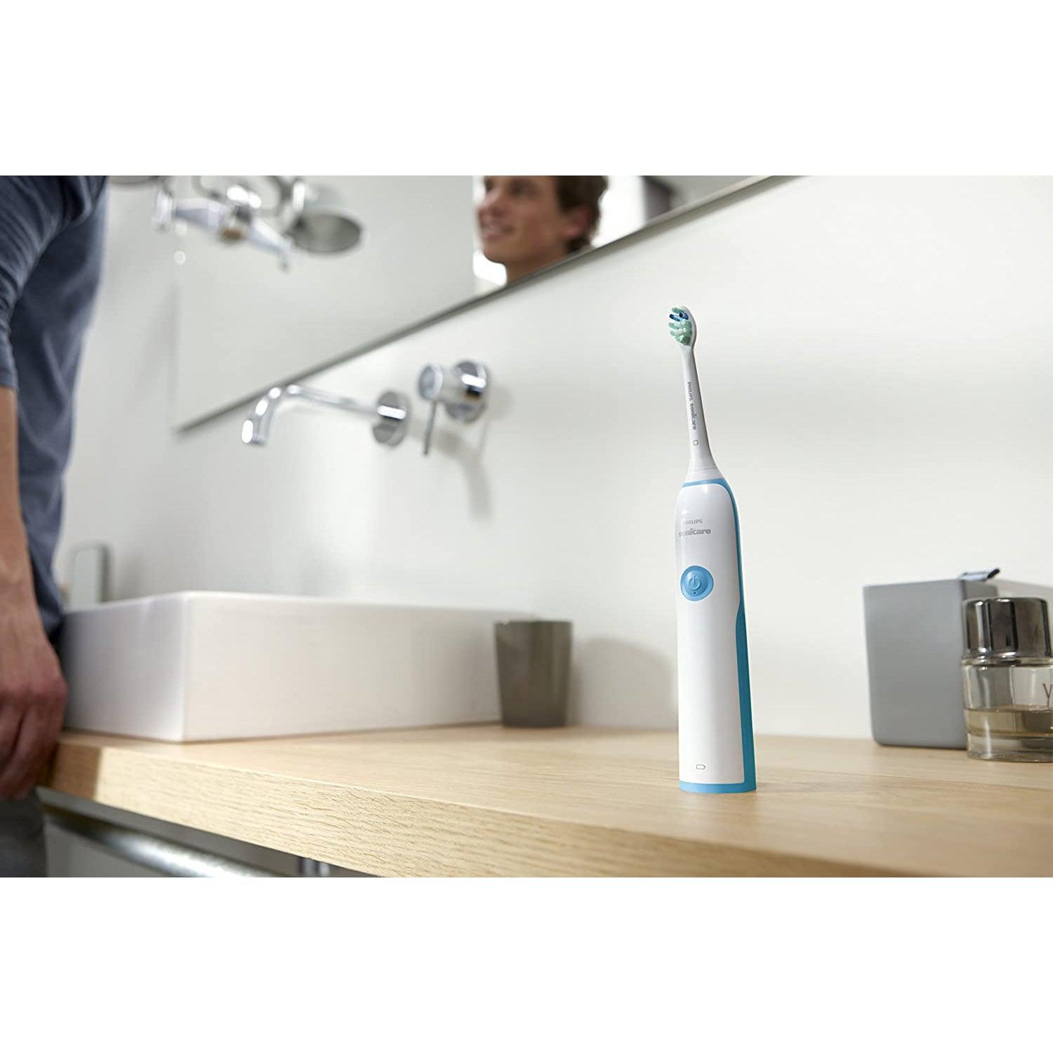 Philips Sonicare Clean Care HX3212/11 – Electric Toothbrush, Anti Plaque Defence White and Blue