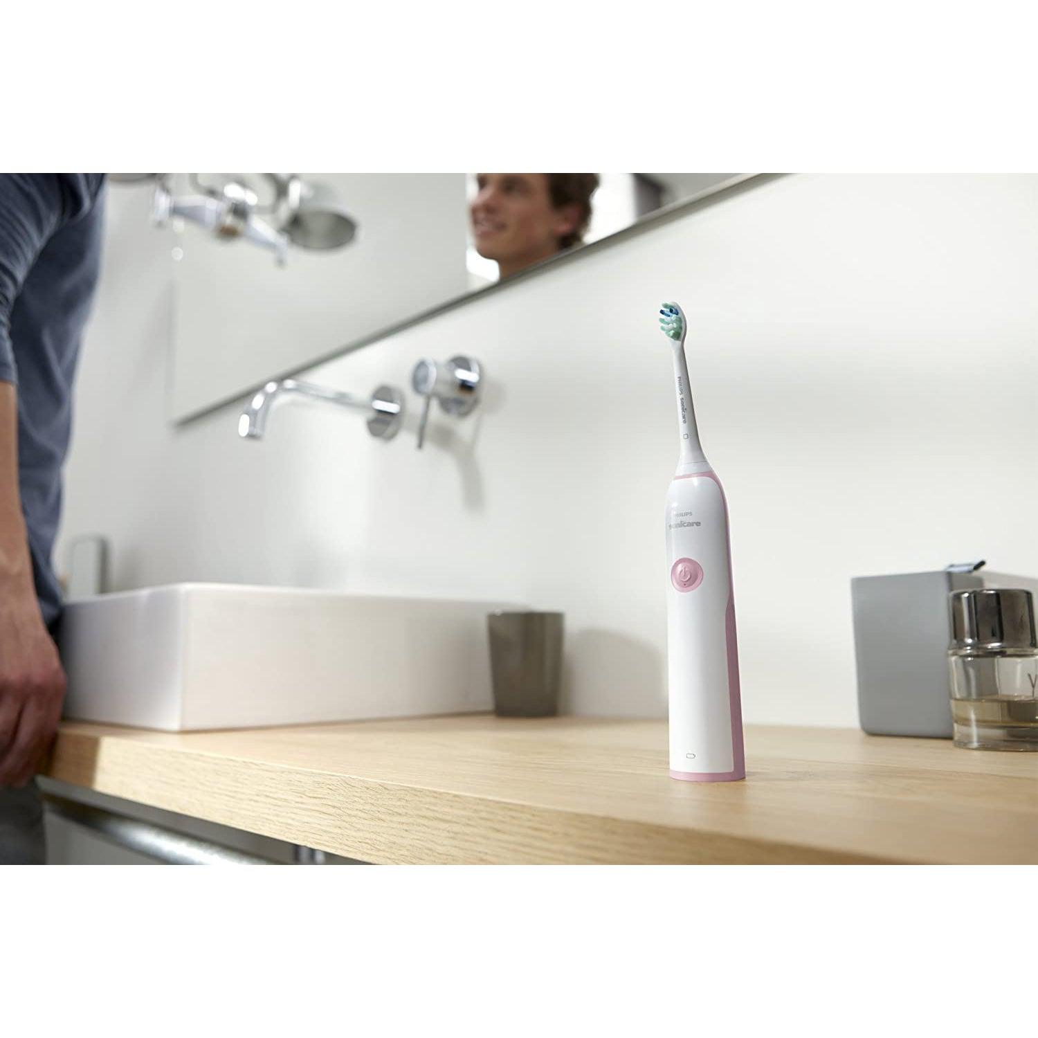 Philips Sonicare Clean Care HX3212/42 – Electric Toothbrush, Anti Plaque Defence white and pink