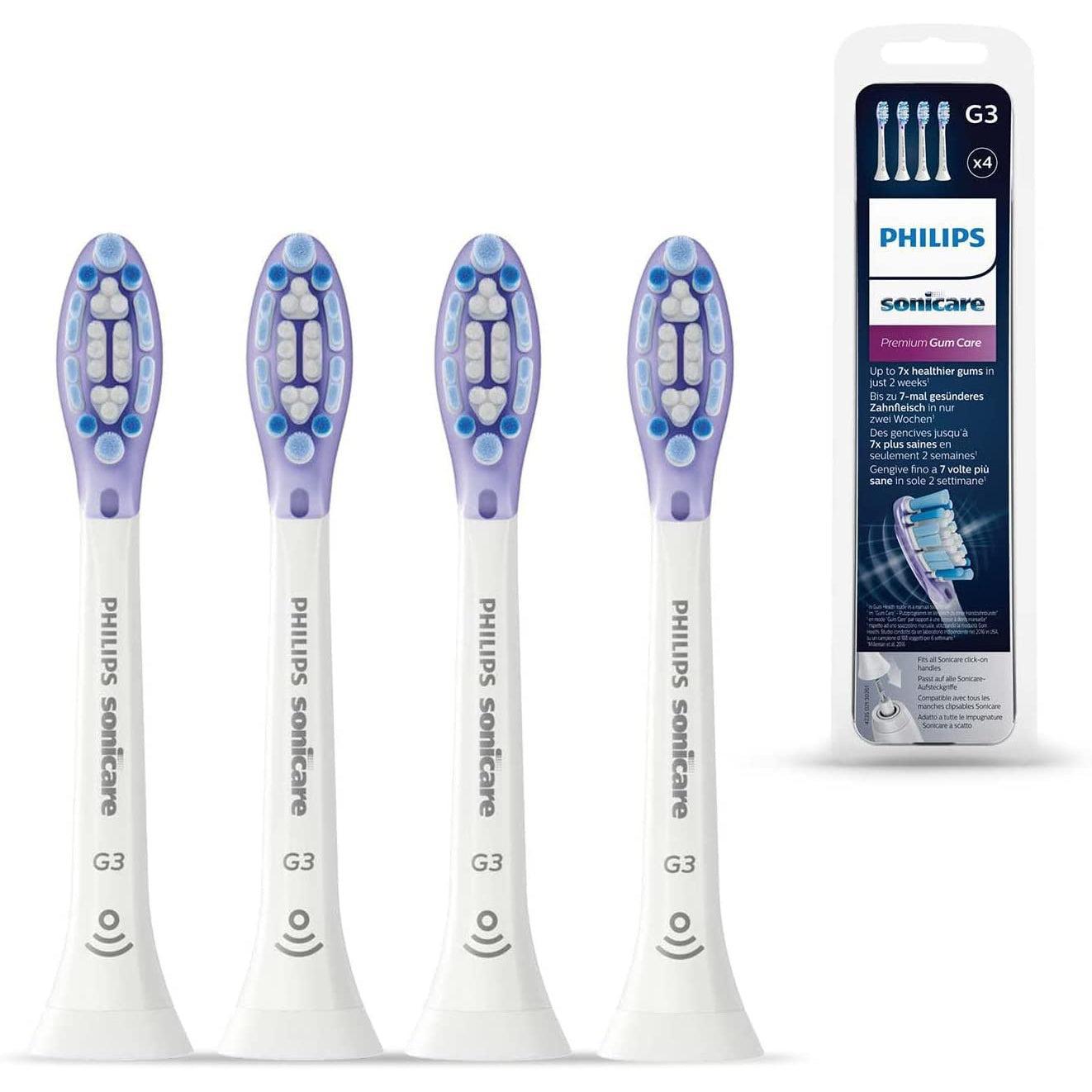 Philips Sonicare HX9054/17 Premium Gum Care White BrushSync Heads (Compatible with All Philips Sonicare Handles), Pack of 4