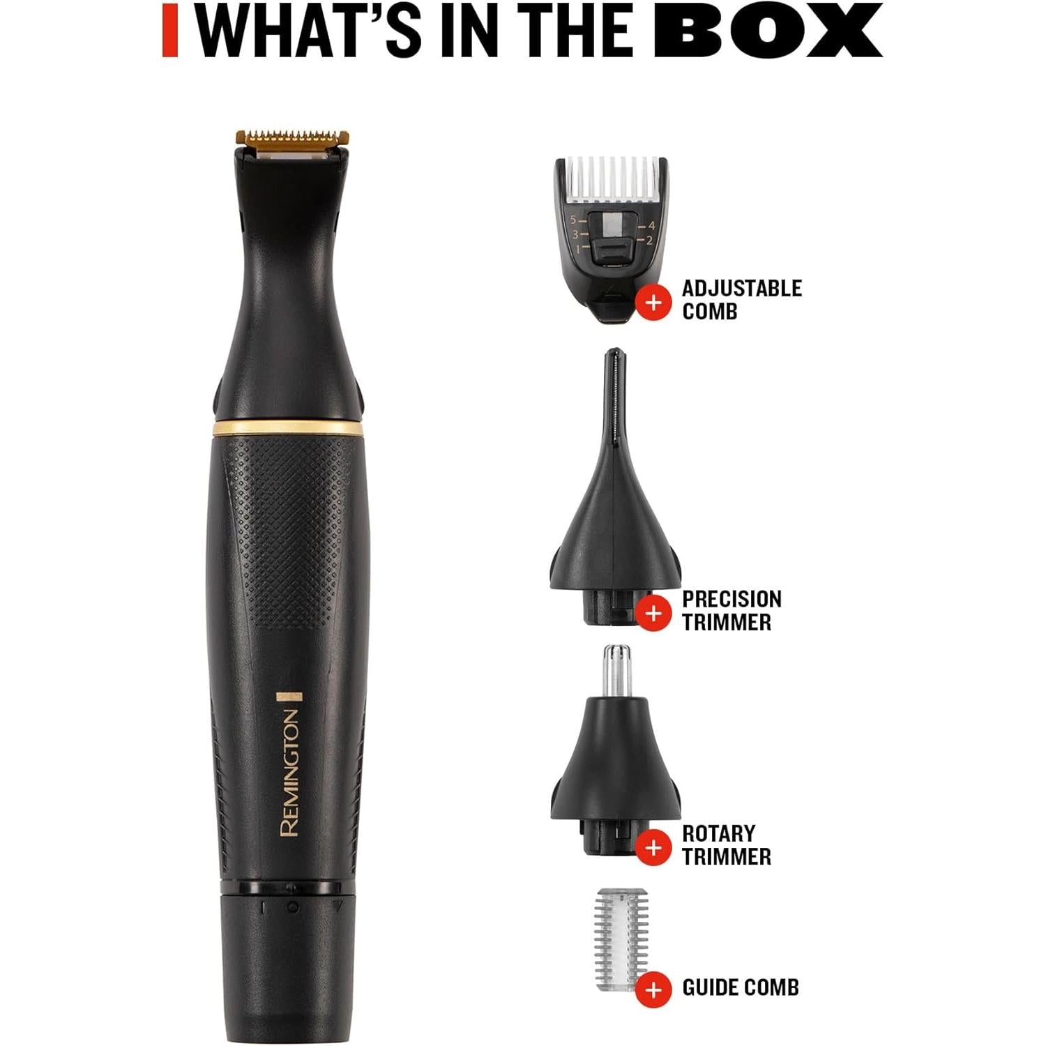 Remington T-Series Detail Grooming Kit (Precision Trimmer with Eyebrow Comb, Nose, Ear, Beard, Adjustable Comb, NE7000